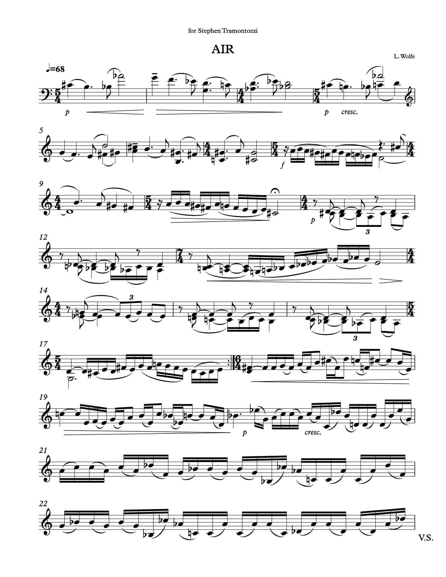 Lawrence Wolfe: "Blomidon Set" for solo double bass