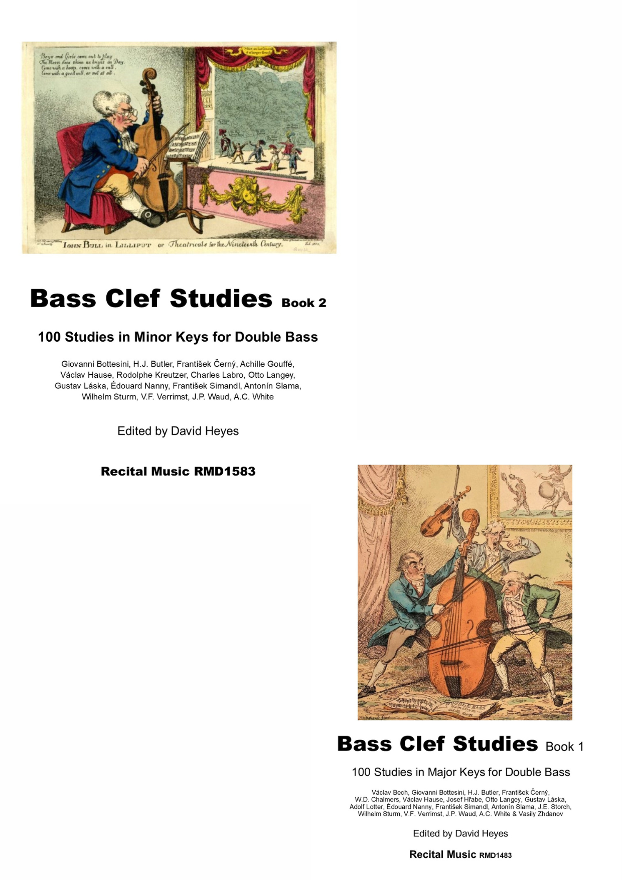 Bass Clef Studies Book 1 - 100 Studies in Major Keys for Double Bass (ed. Heyes)