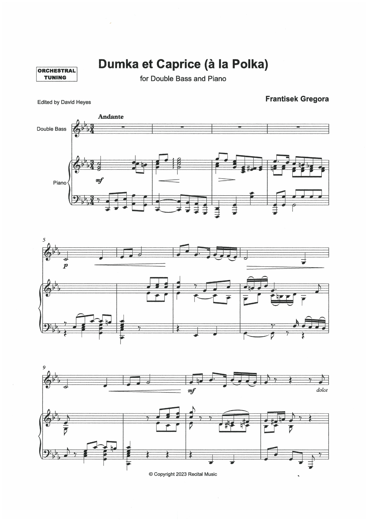 The Bohemian Bass Book 2 for double bass & piano (ed. David Heyes)
