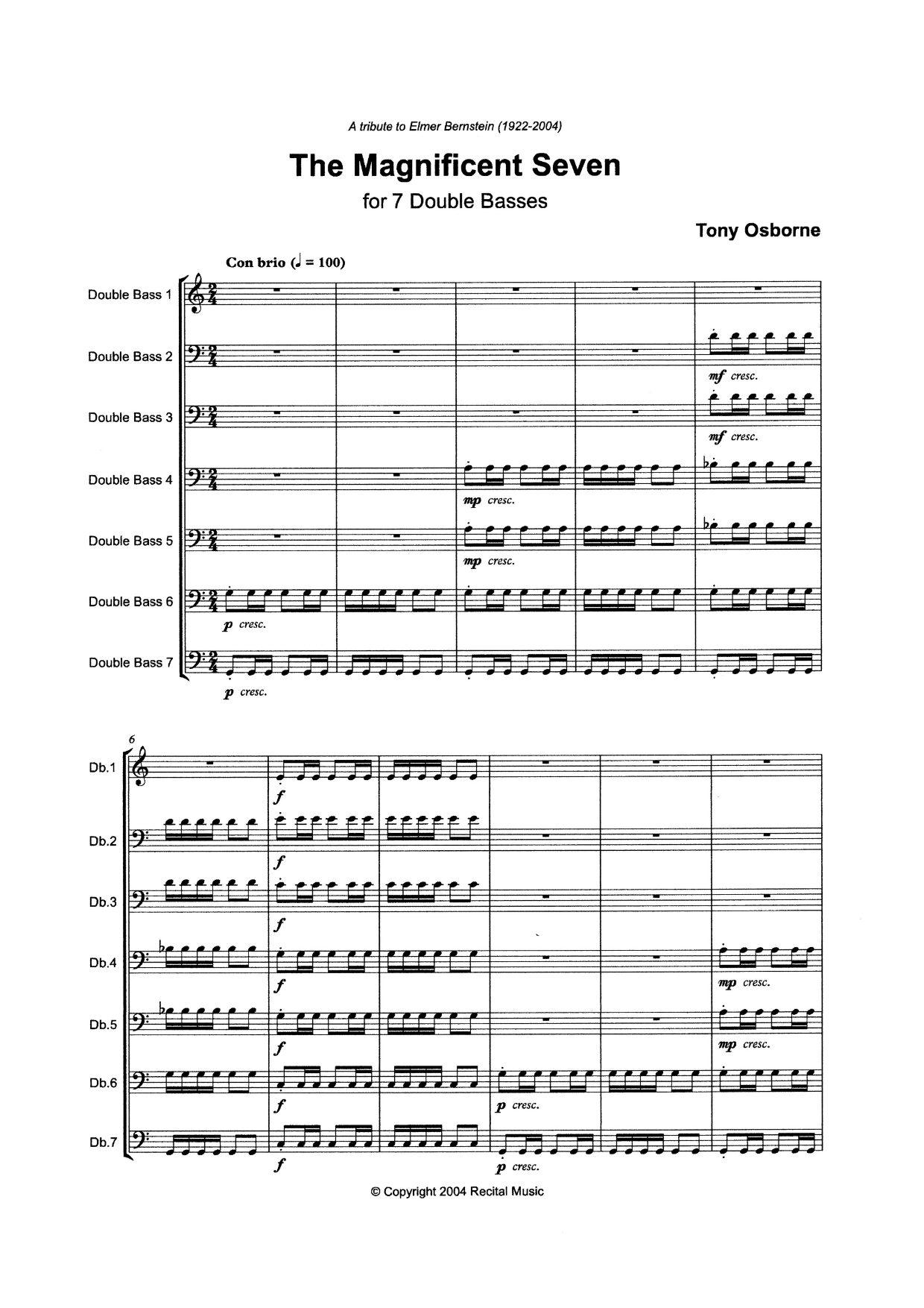 Tony Osborne: The Magnificent Seven for 7 double basses