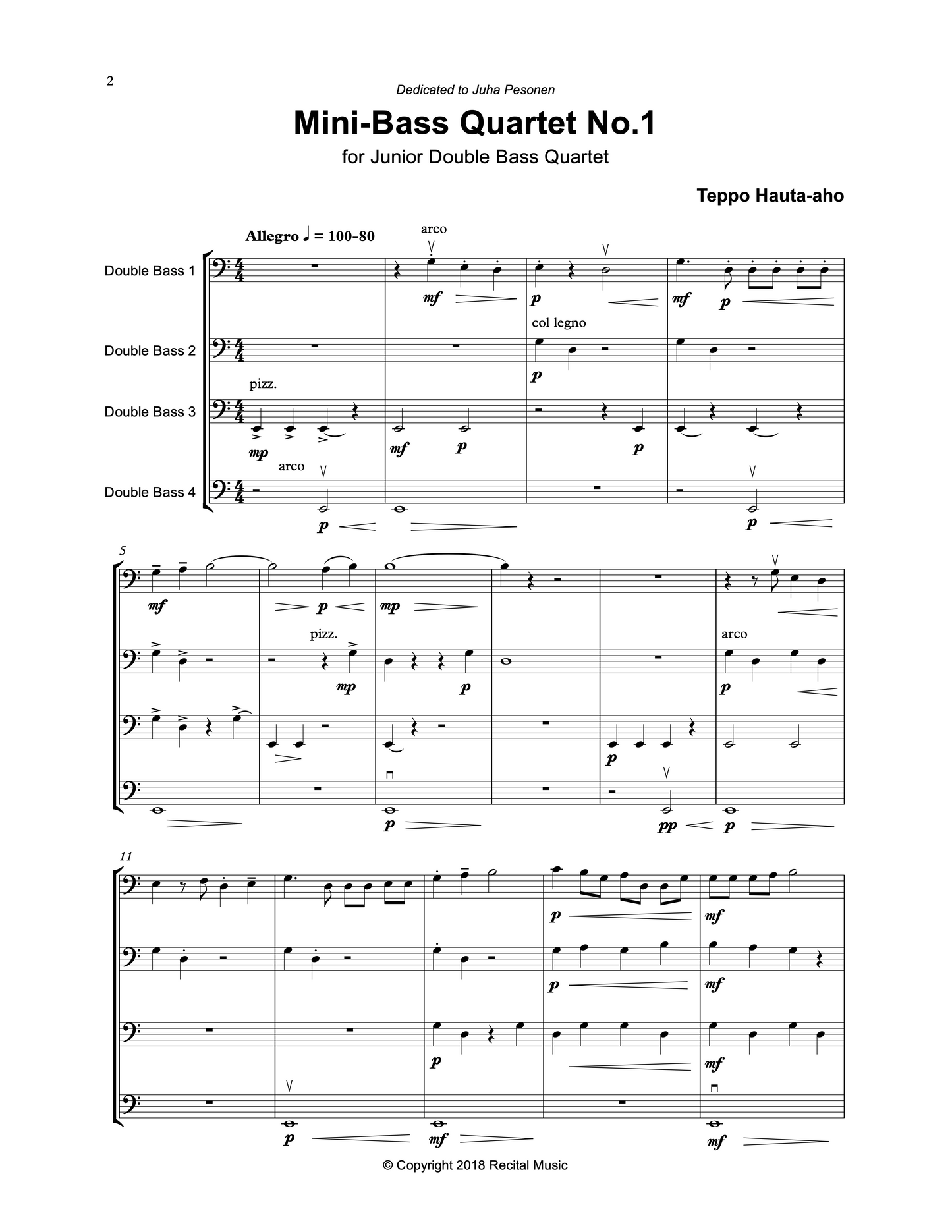 Beginner Double Bass Quartet Bundle