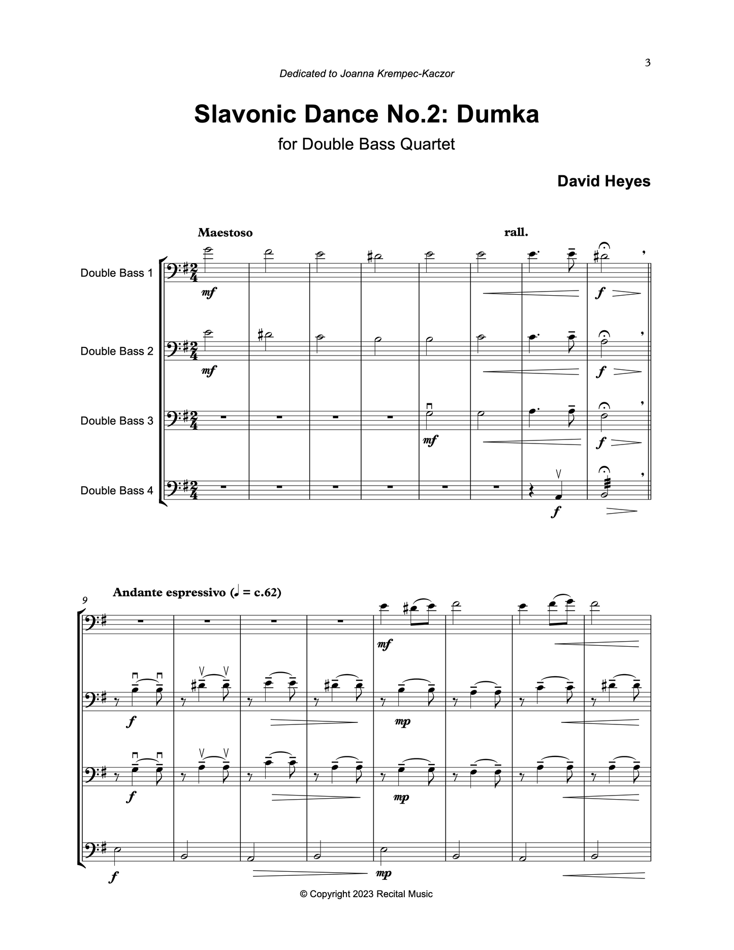 David Heyes: The Legends Collection for Beginner Bass Quartet