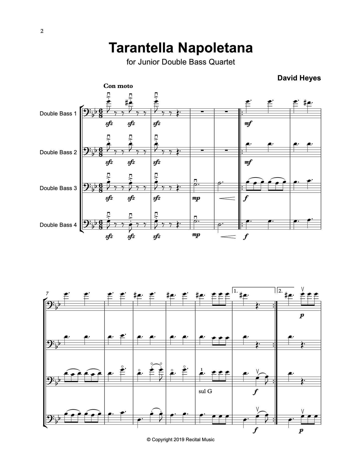 David Heyes: The Legends Collection for Beginner Bass Quartet