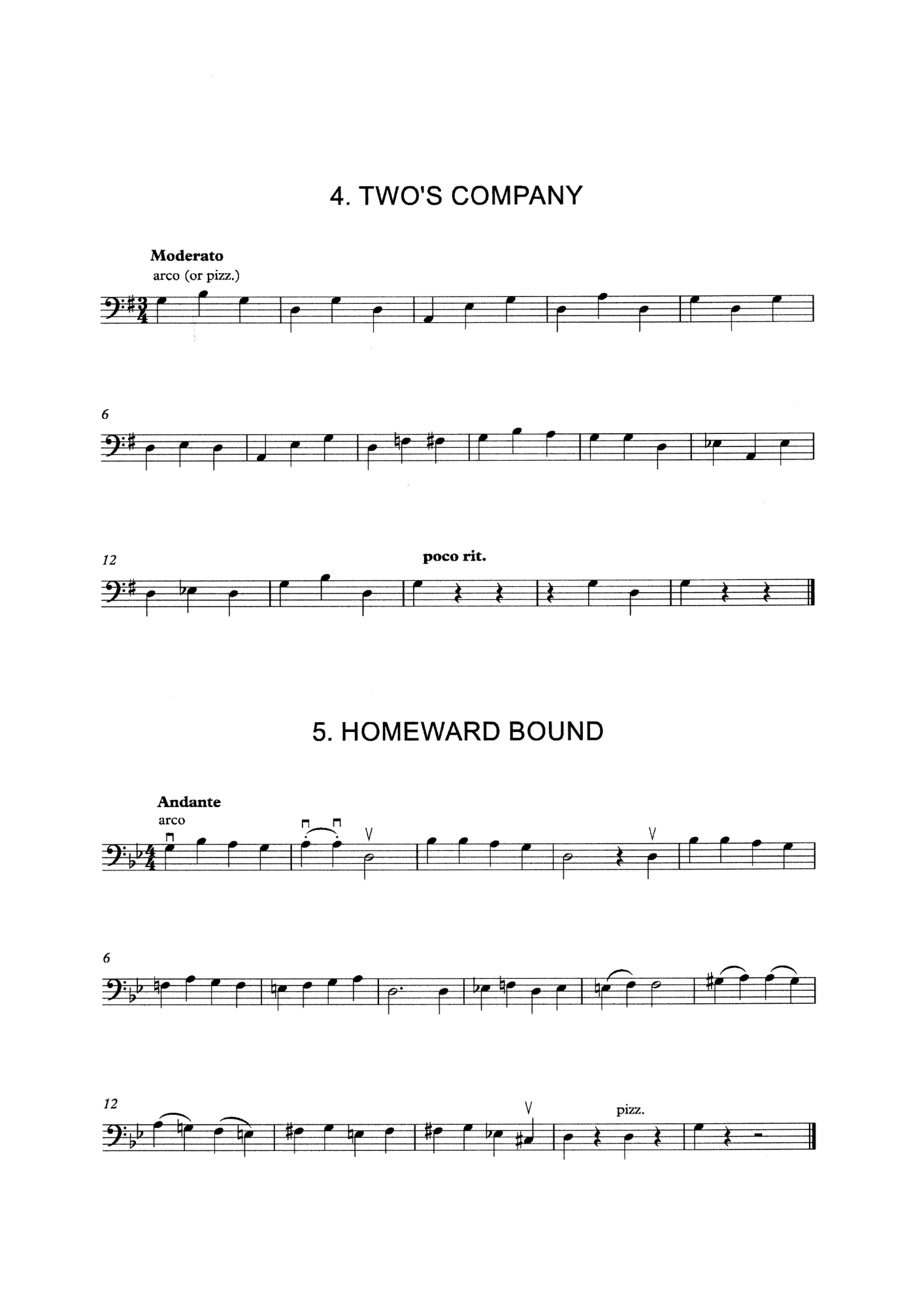Humphrey Clucas: My First Bass Solos - Five Pieces for Beginner Double Bass & Piano