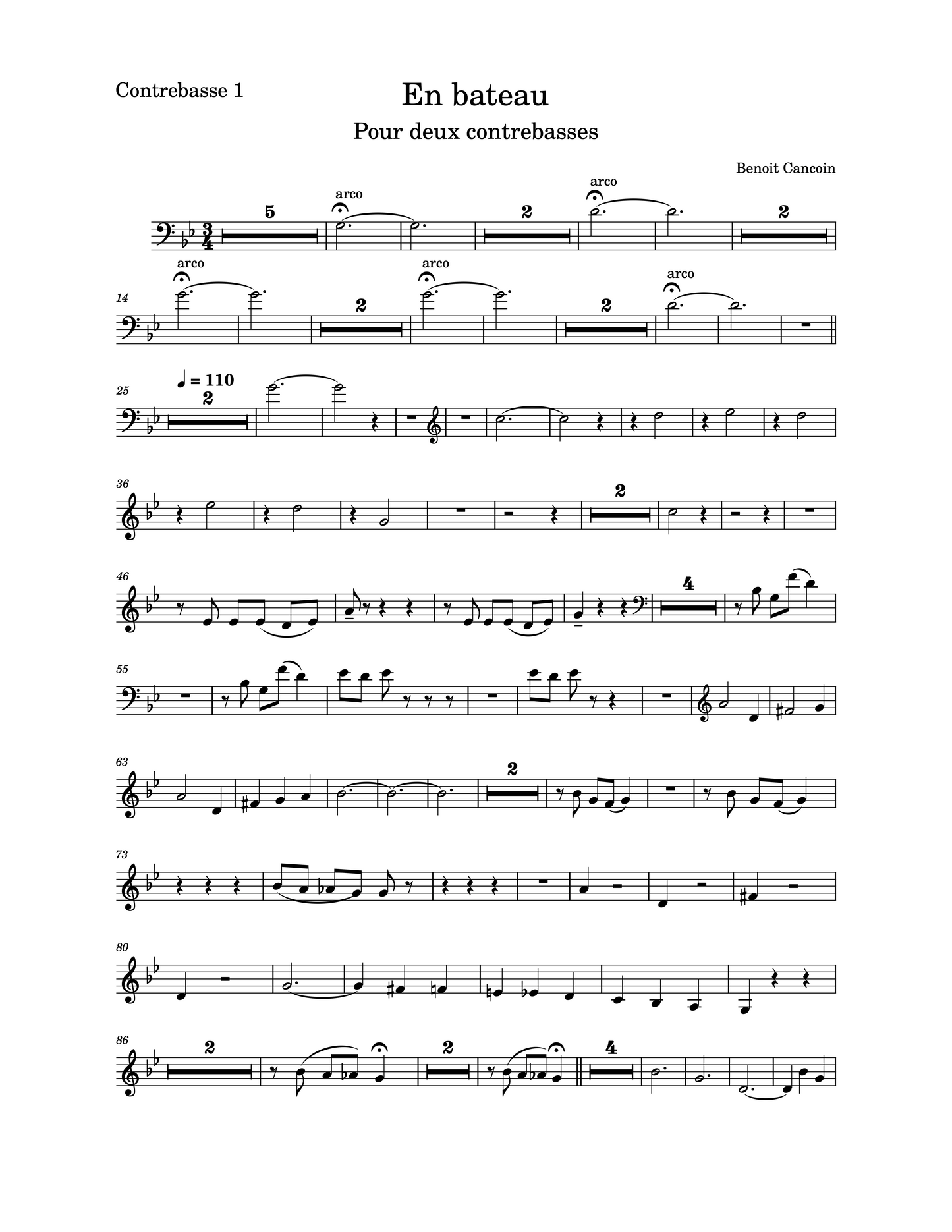 Benoit Cancoin: En Bateau for double bass duet