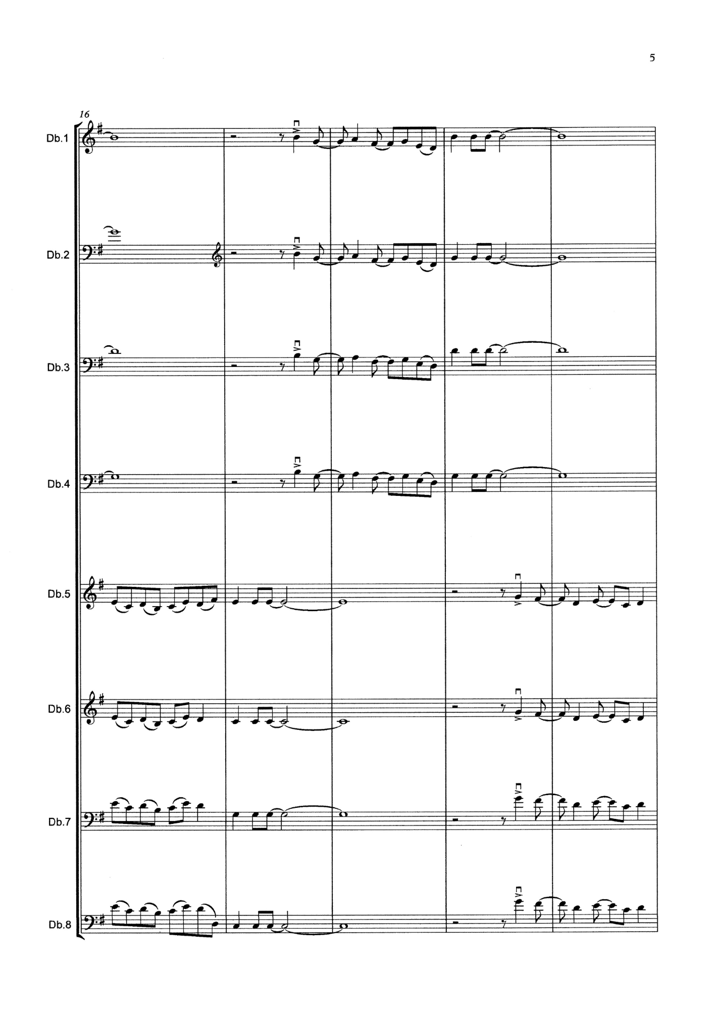 Guy Turner: Antiphonal Fanfare for double bass octet