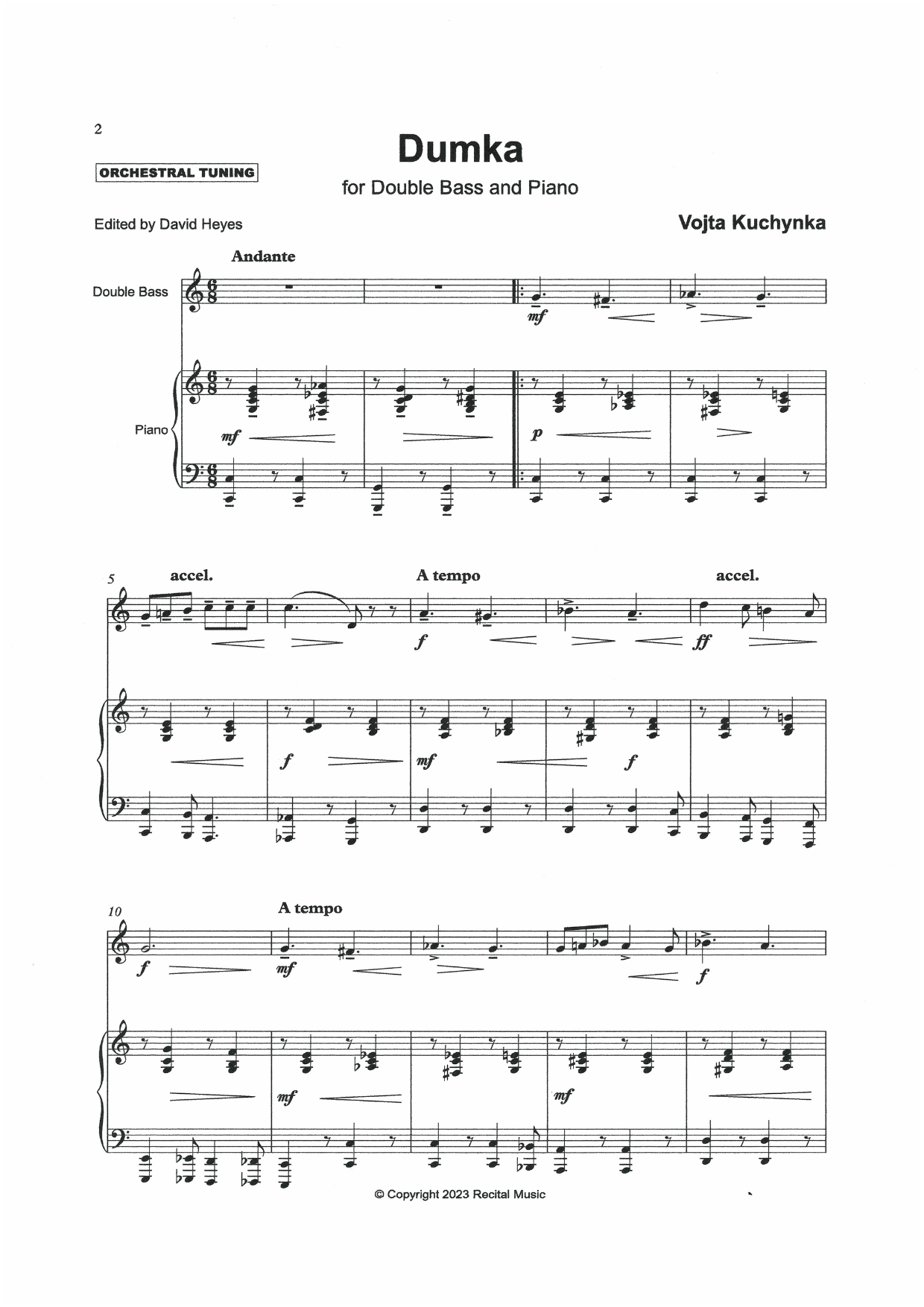 The Bohemian Bass Book 2 for double bass & piano (ed. David Heyes)