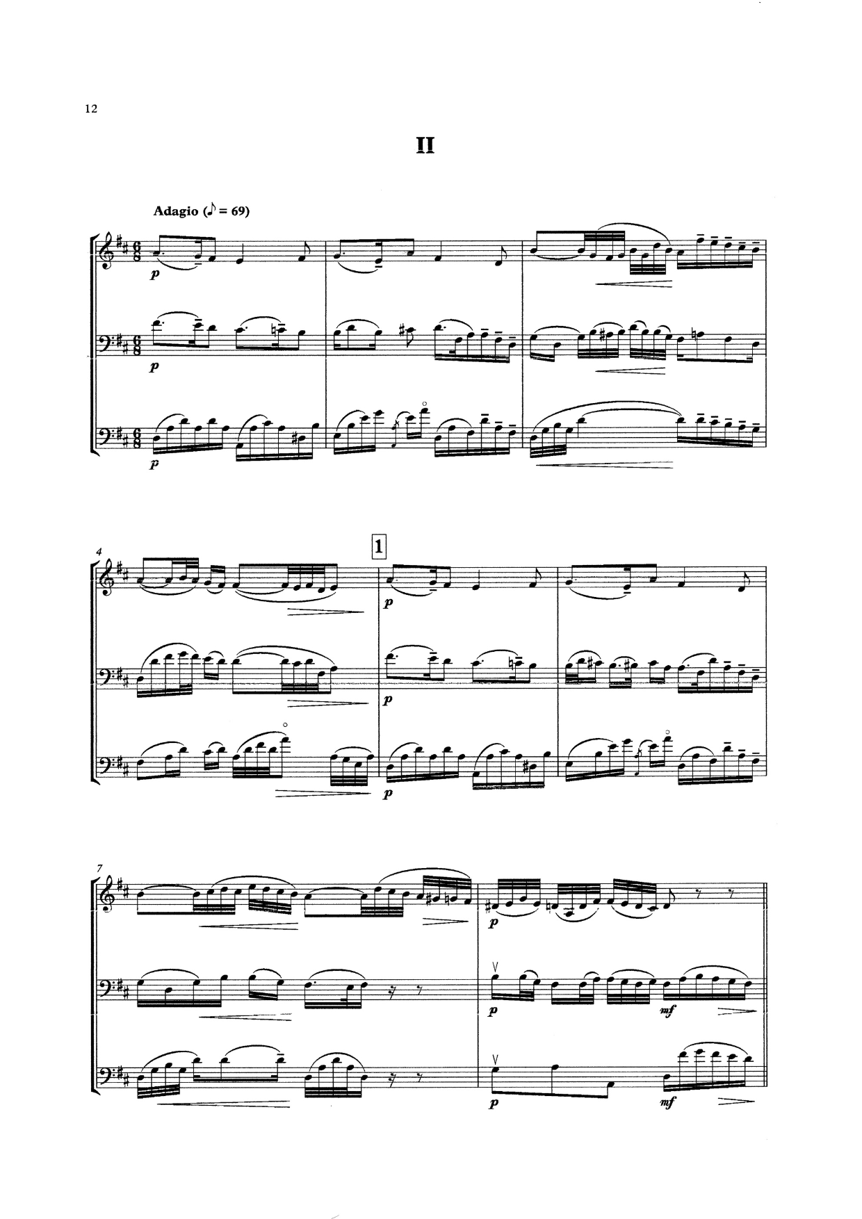 Ignaz Pleyel: Trio in G major for viola (or violin), violoncello & double bass (arr. Adolf Lotter)