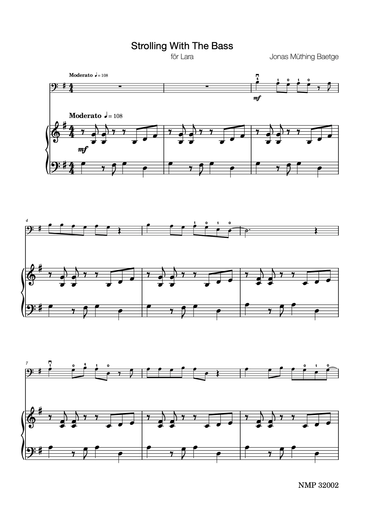 Jonas Baetge: Basso Nova, beginner pieces for double bass duet and double bass & piano