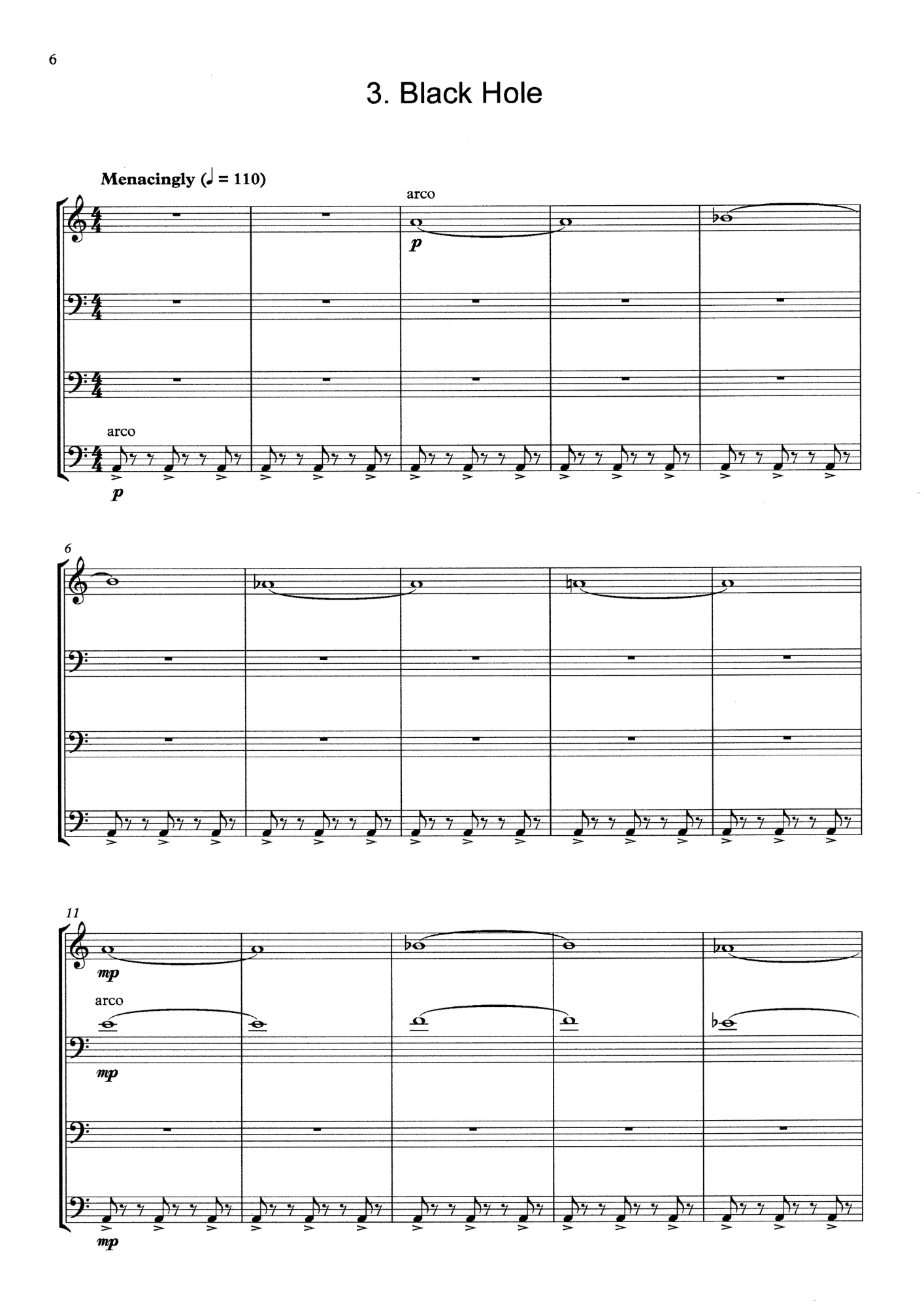 Sarah Clevely: COSMOS - a Four Piece Suite for double bass quartet