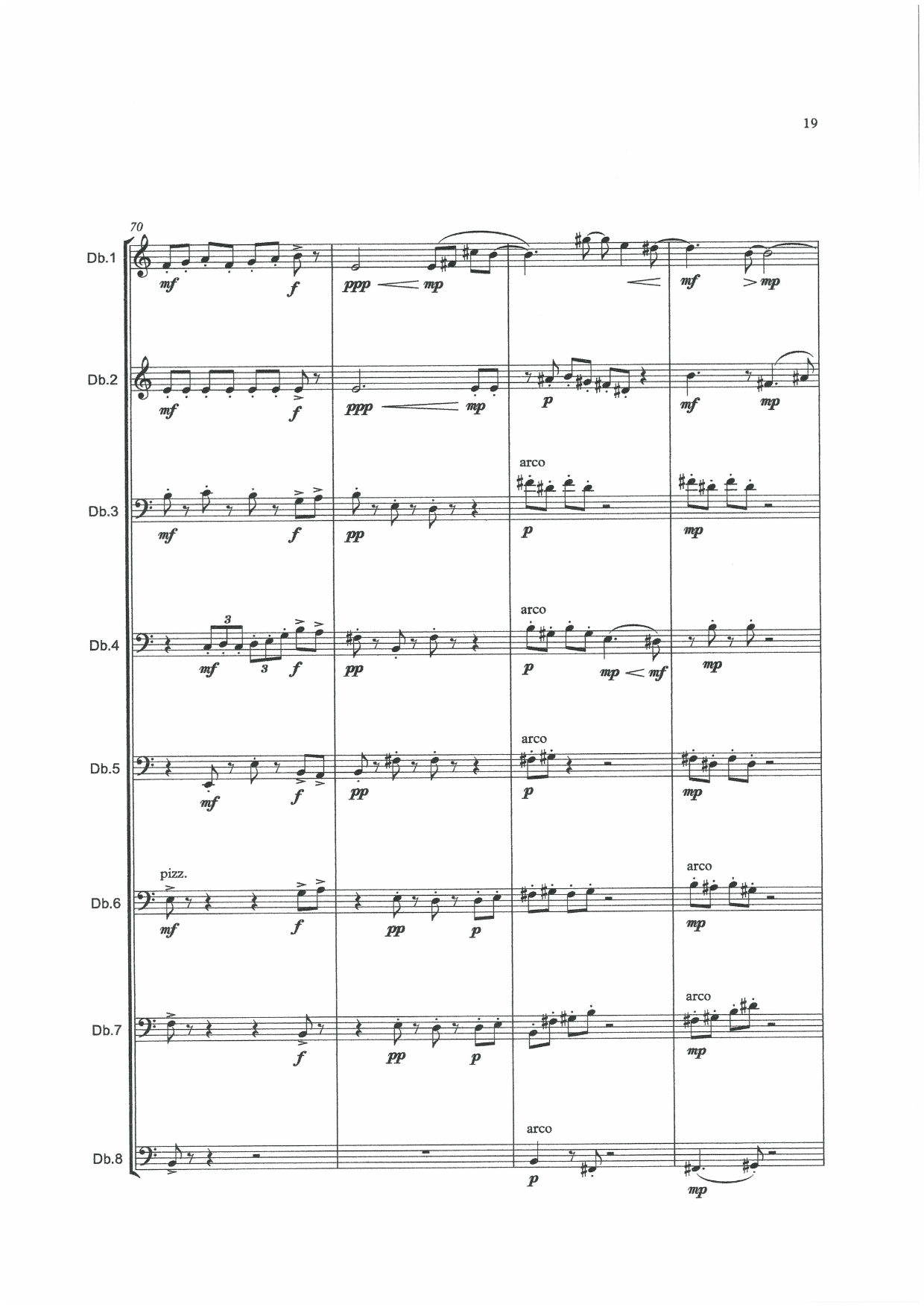 Robert Moran: Tango Neurotica for double bass octet