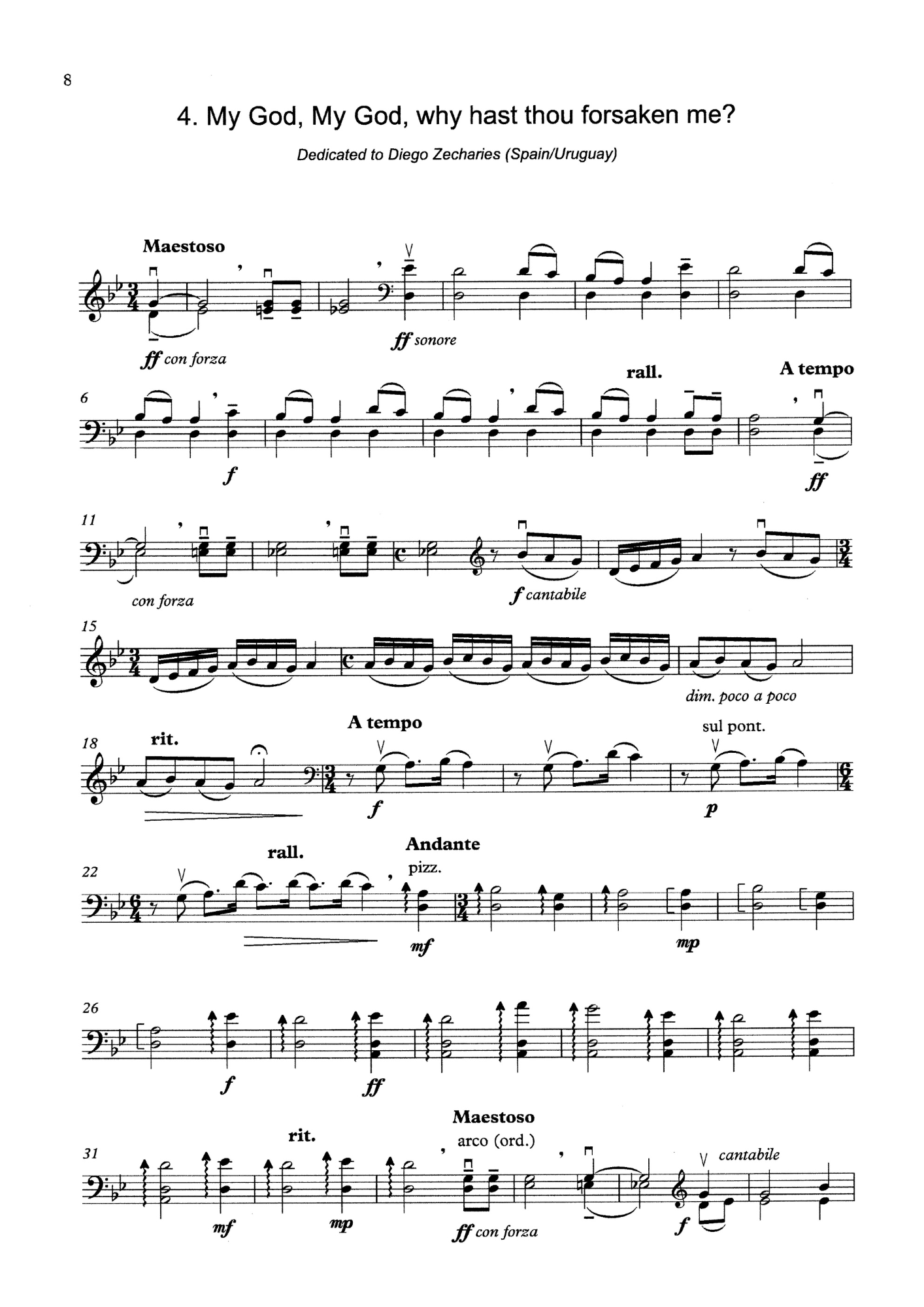 David Heyes: Seven Last Words from the Cross for unaccompanied double bass