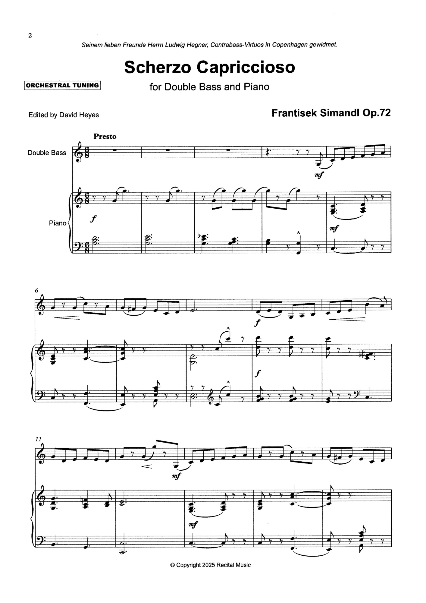 The Bohemian Bass: Book 3 for double bass & piano (ed. Heyes)