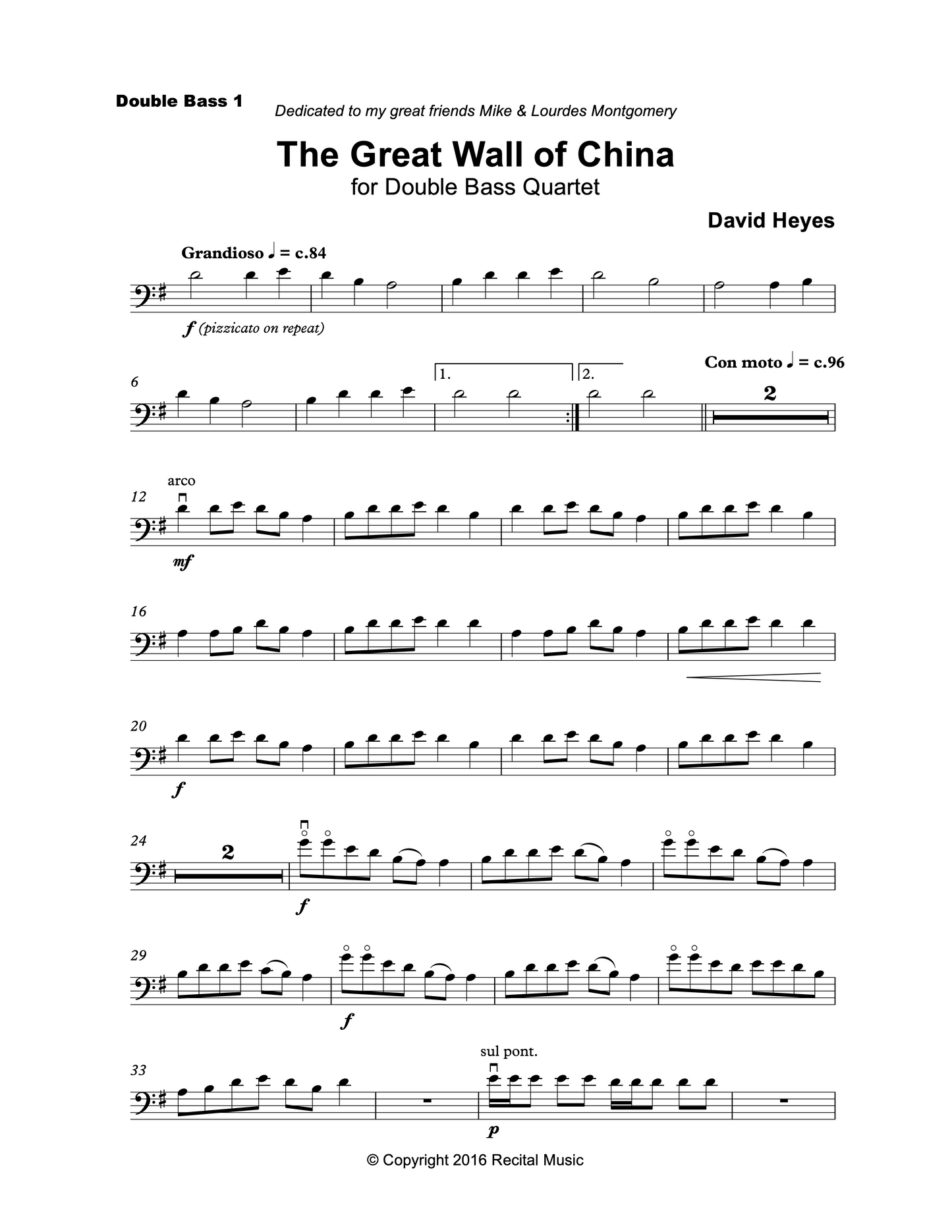 David Heyes: The Legends Collection for Beginner Bass Quartet
