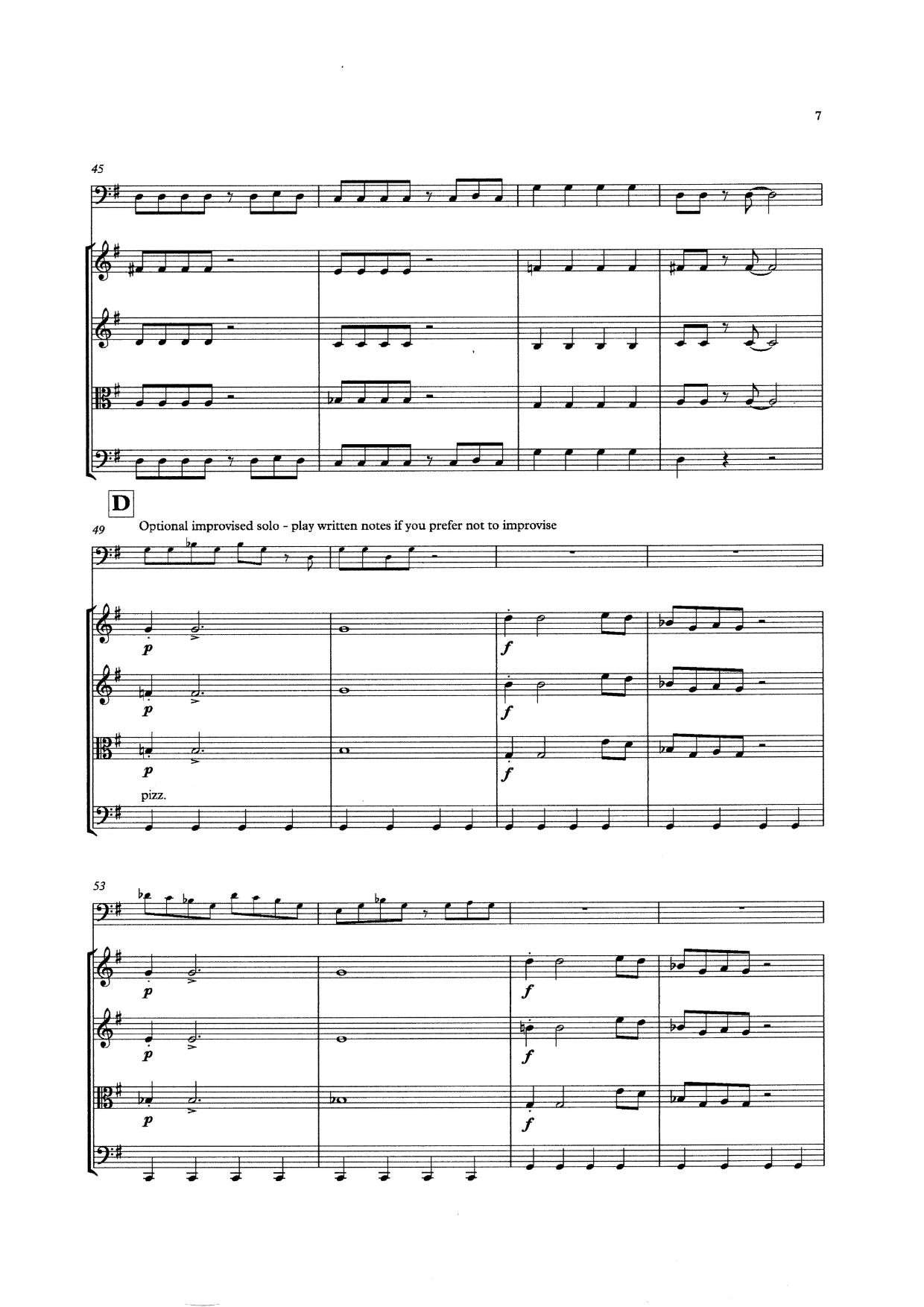 Sébastien Beliah: Boogie Concertino for solo double bass & string quartet