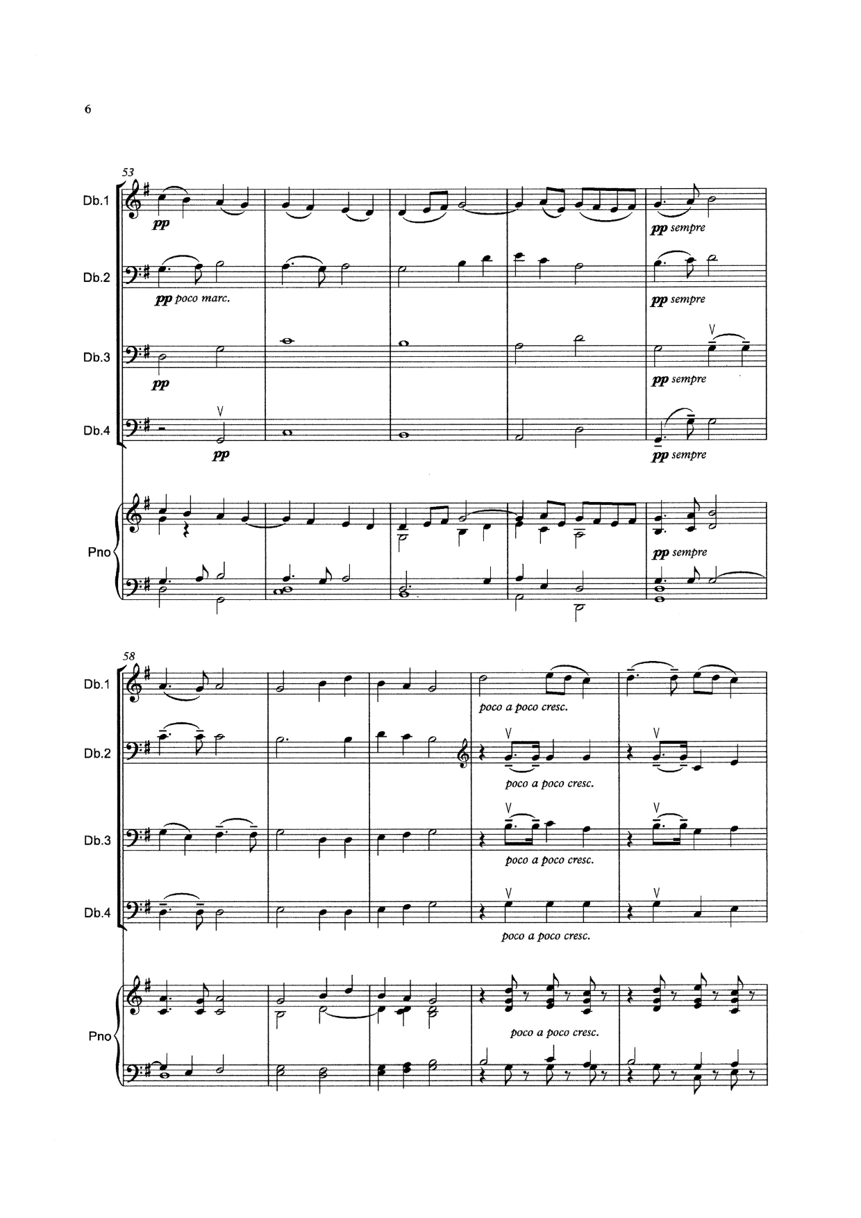 Cesar Franck: Dextera Domini for double bass quartet & piano (or organ) (arr. Heyes)