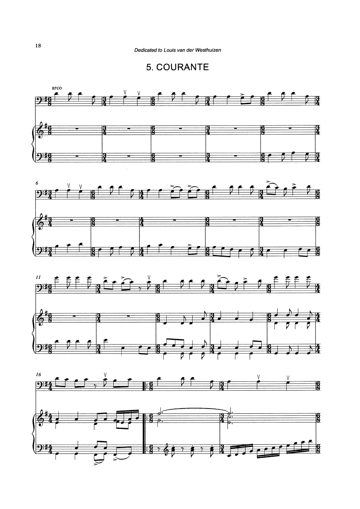 Eric Funk: Dance Suite Op.95 for double bass & piano