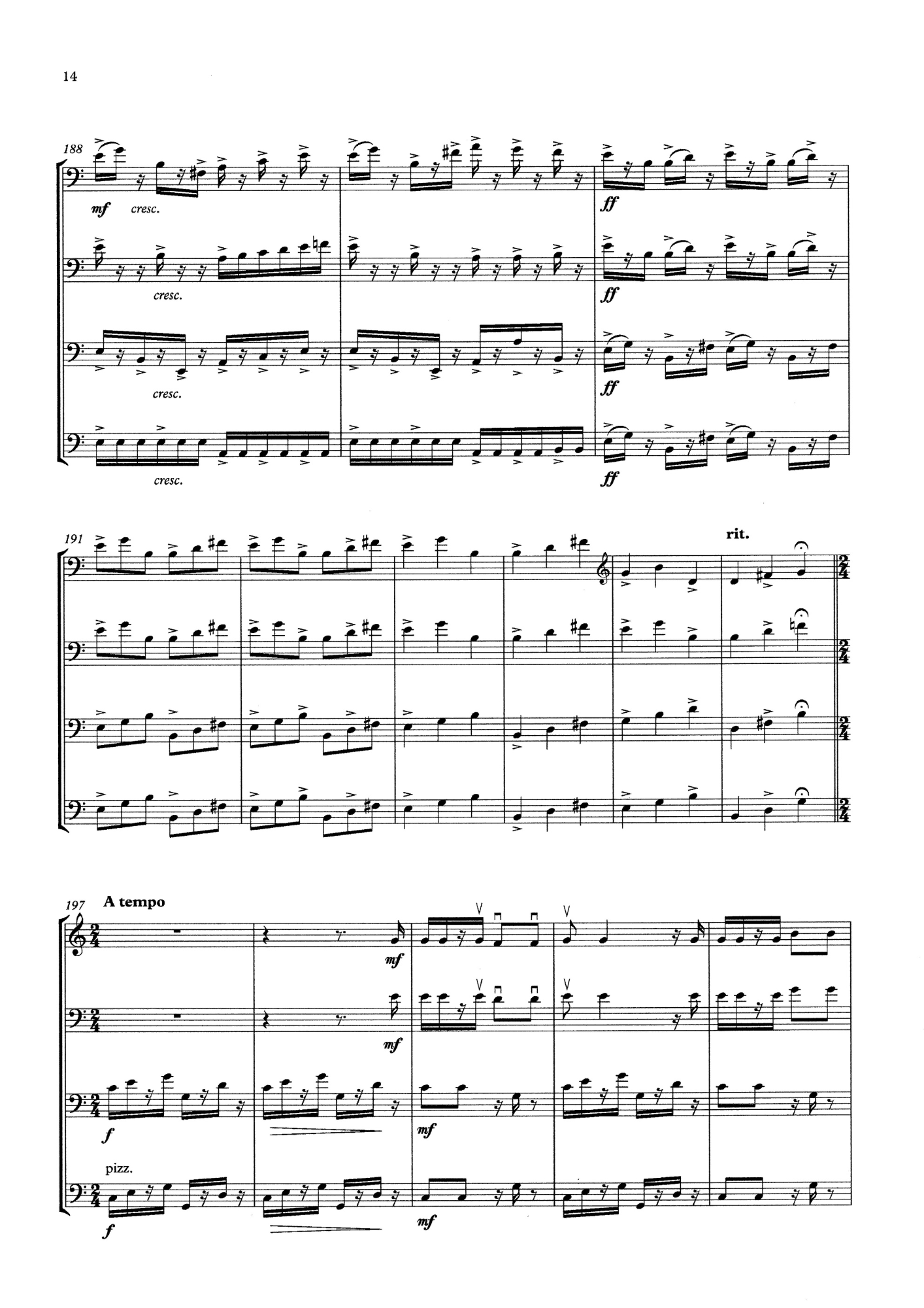 Tony Osborne: Bassos Paraguayos for double bass quartet