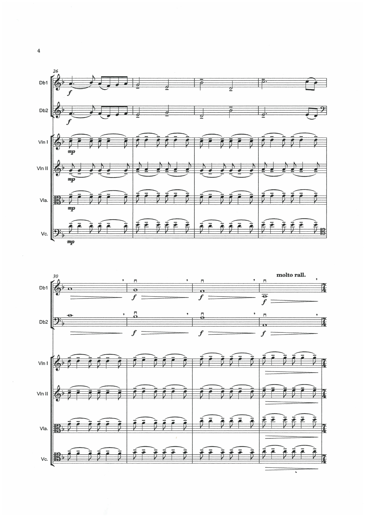 David Heyes: Passchendaele - a Meditation for 2 double basses & string quartet