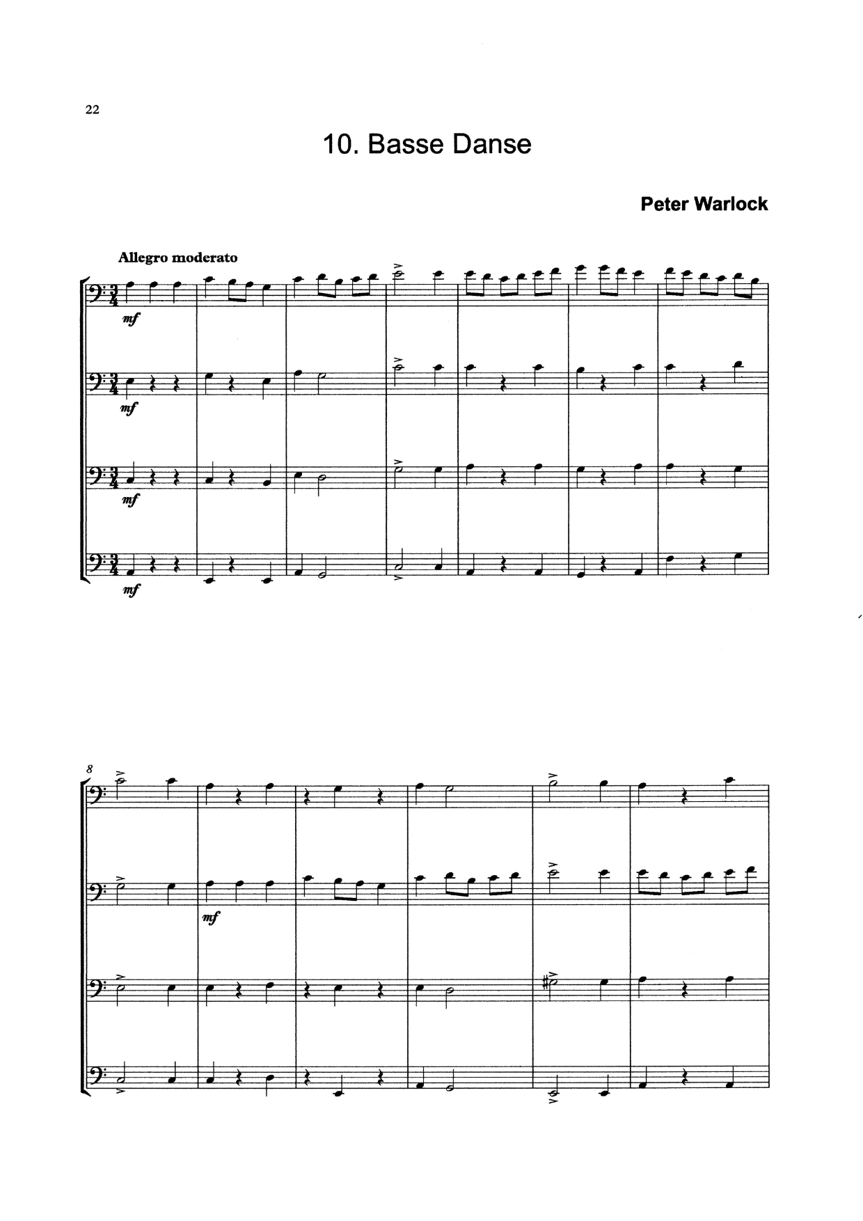 Bass Clef Quartets Book 3: 10 Pieces for double bass quartet (arr. Heyes)