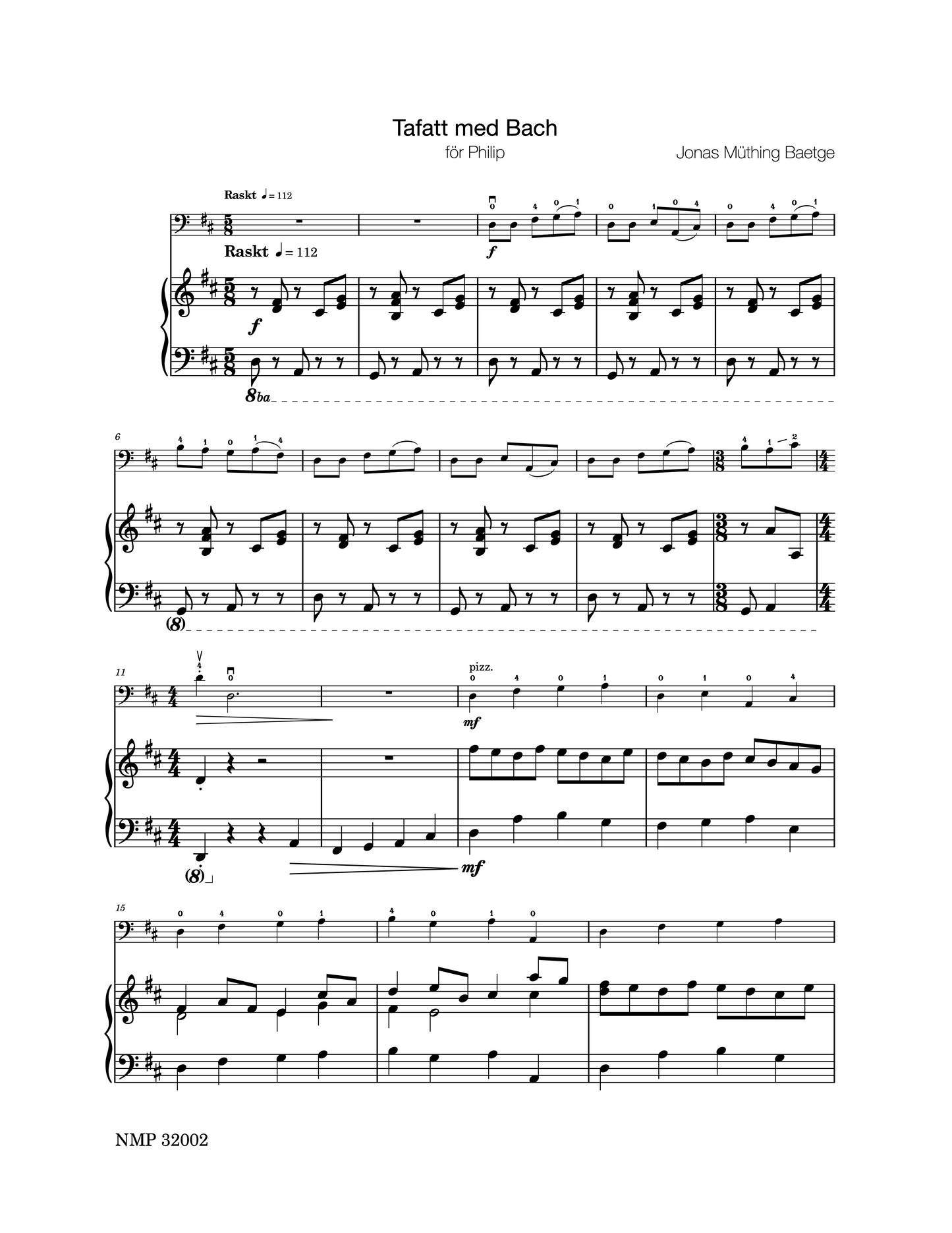 Jonas Baetge: Basso Nova, beginner pieces for double bass duet and double bass & piano