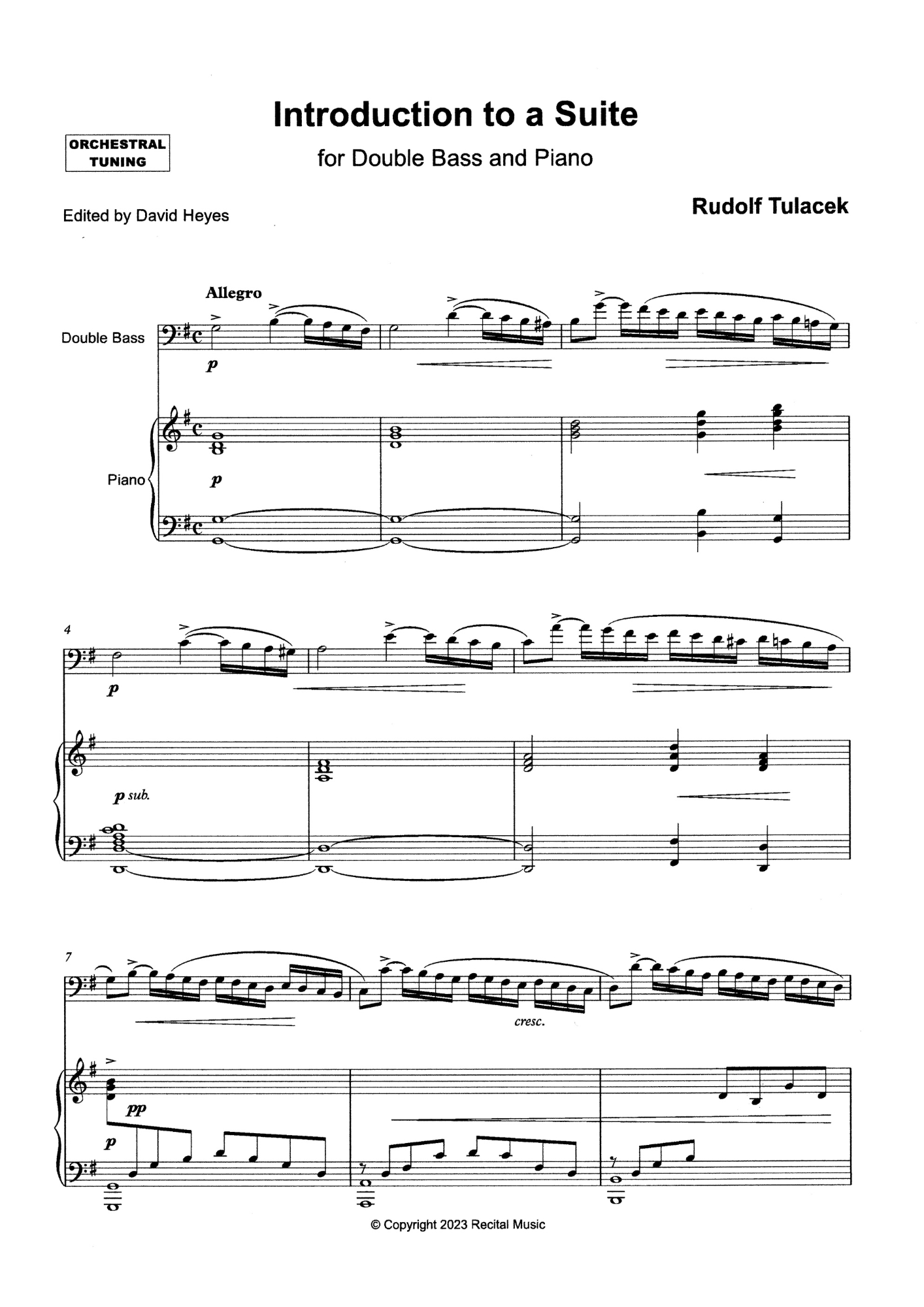 The Bohemian Bass: Book 3 for double bass & piano (ed. Heyes)