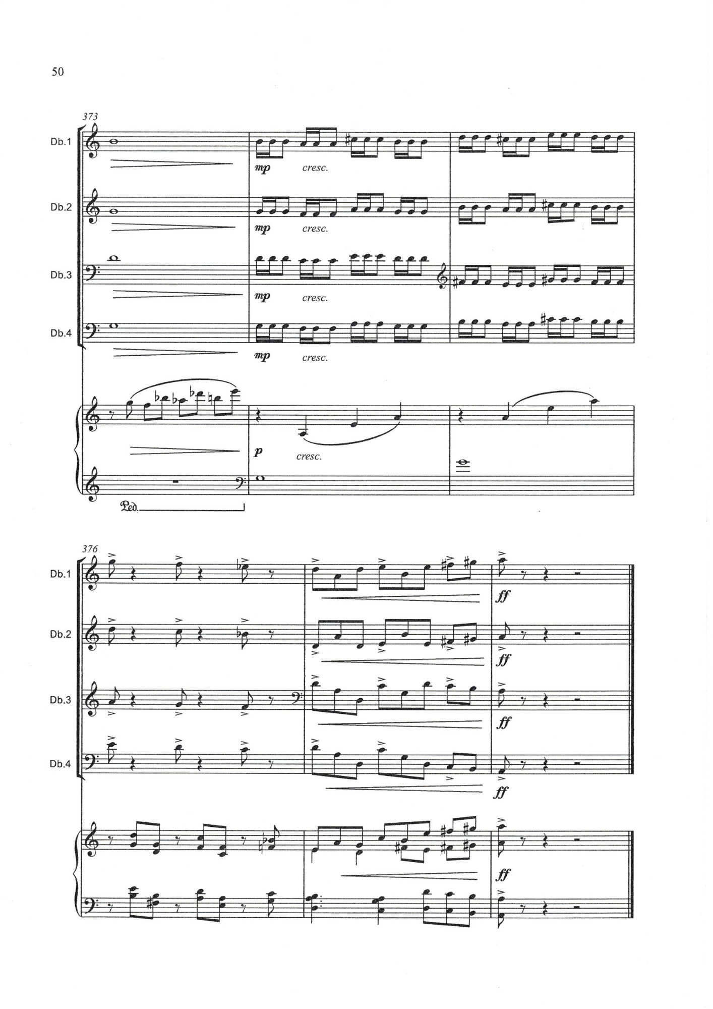 Tony Osborne: Concerto for Four for double bass quartet & piano