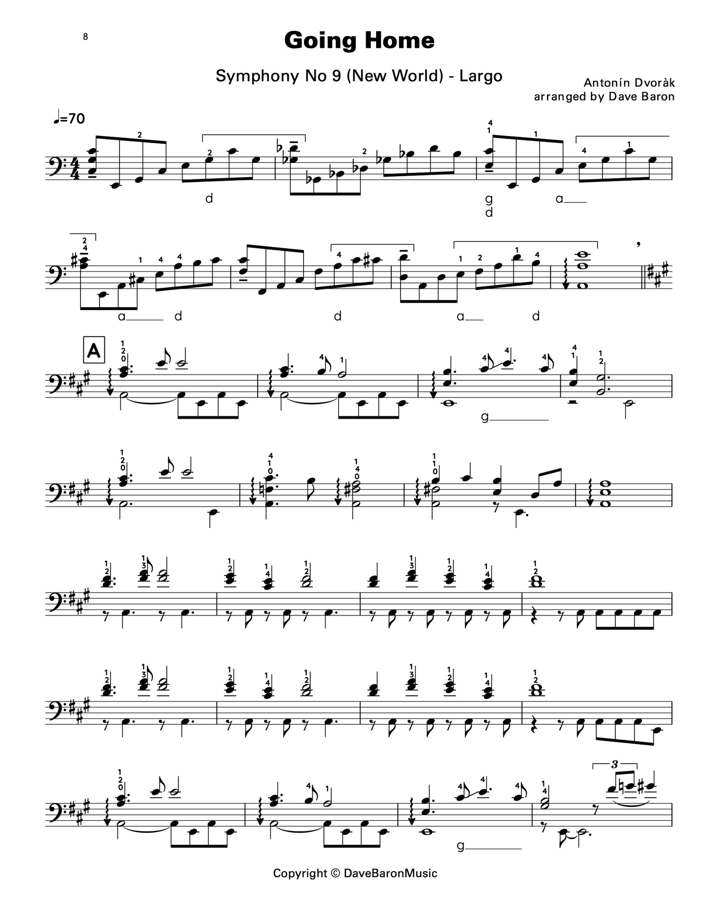 Dave Baron: 7 Unique Bass Arrangements For Unaccompanied Playing Classical melodies for performance and study