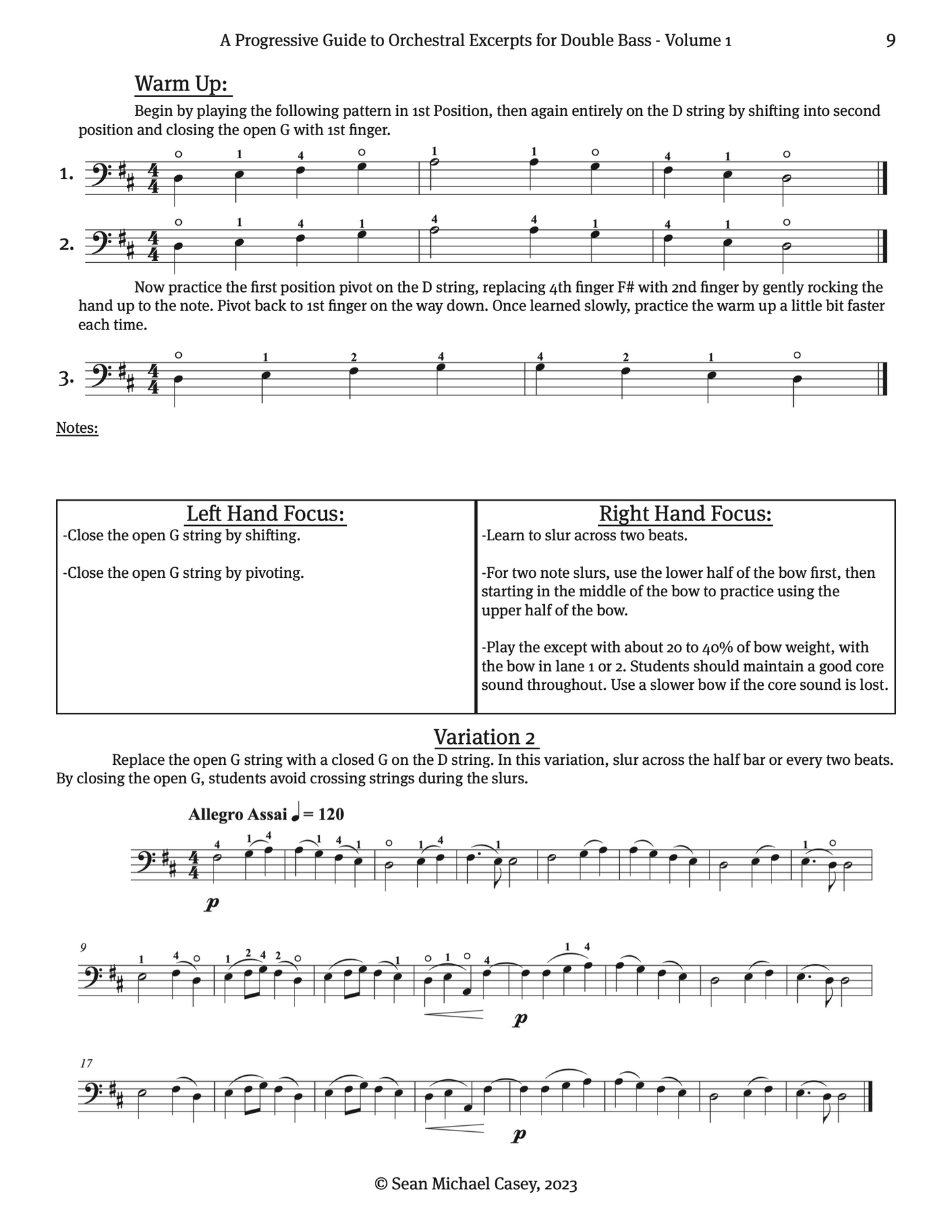 A Progressive Guide to Orchestral Excerpts for Double Bass, Volume 1 by Sean Casey