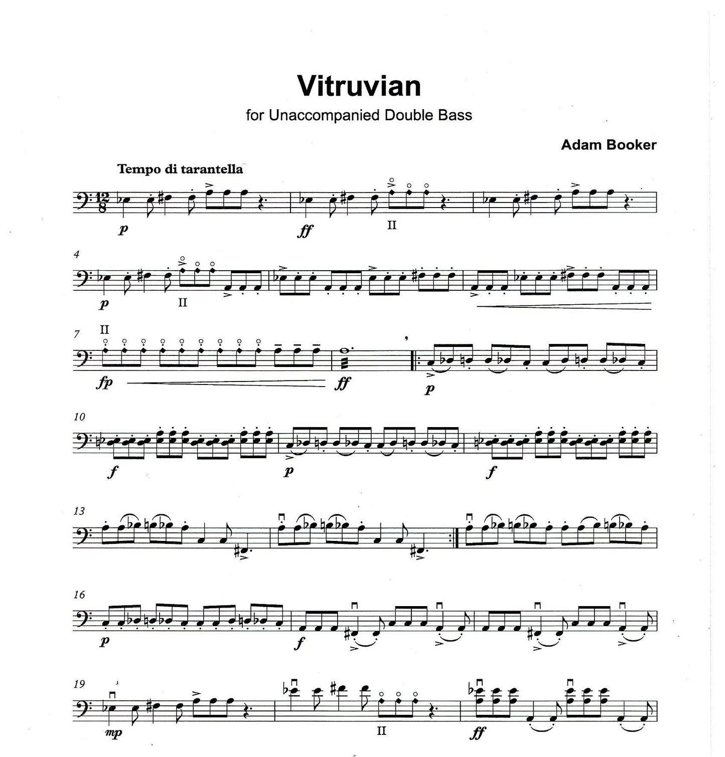 Adam Booker: Two for One: Two Pieces for Unaccompanied Double Bass
