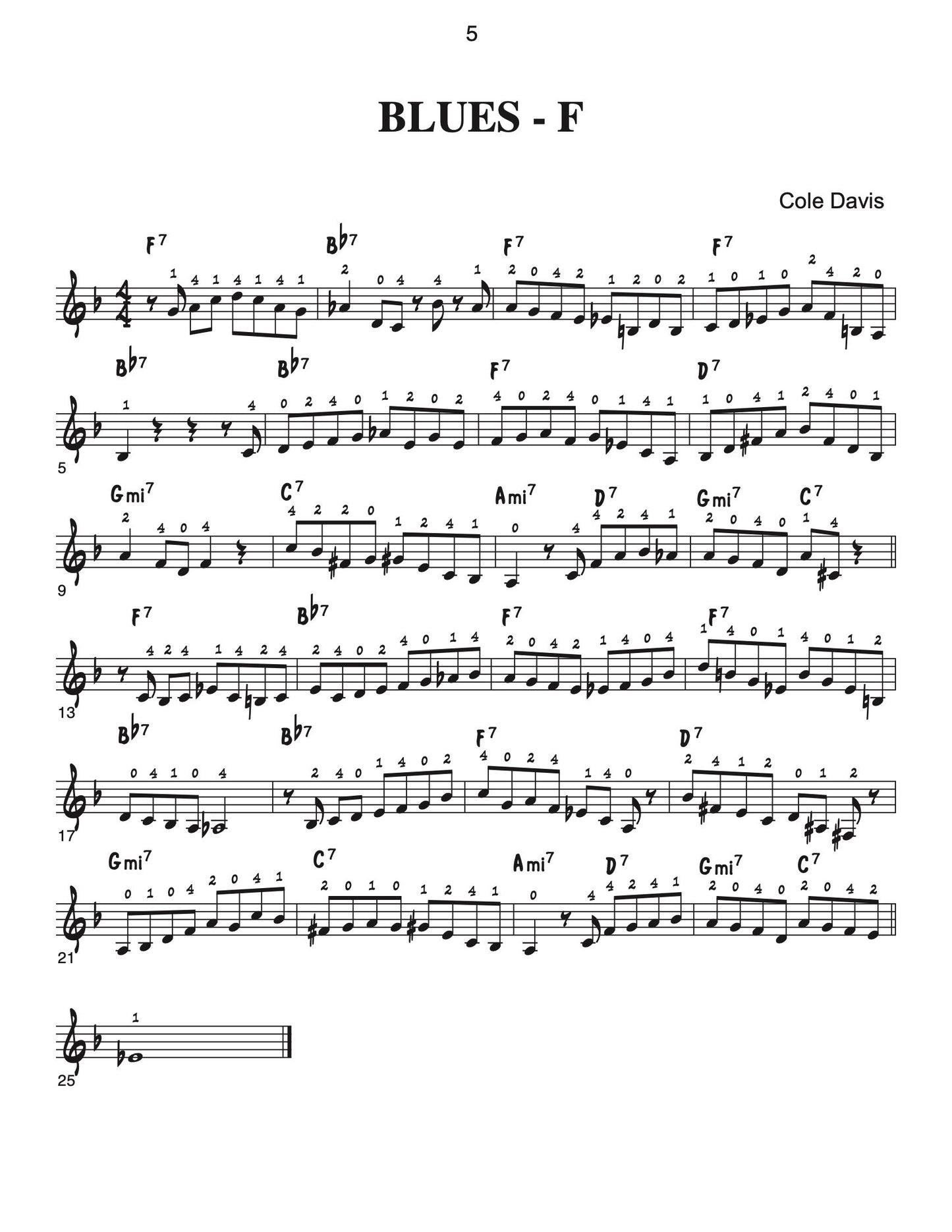 Cole Davis: Blues in All 12 Keys (treble clef edition)