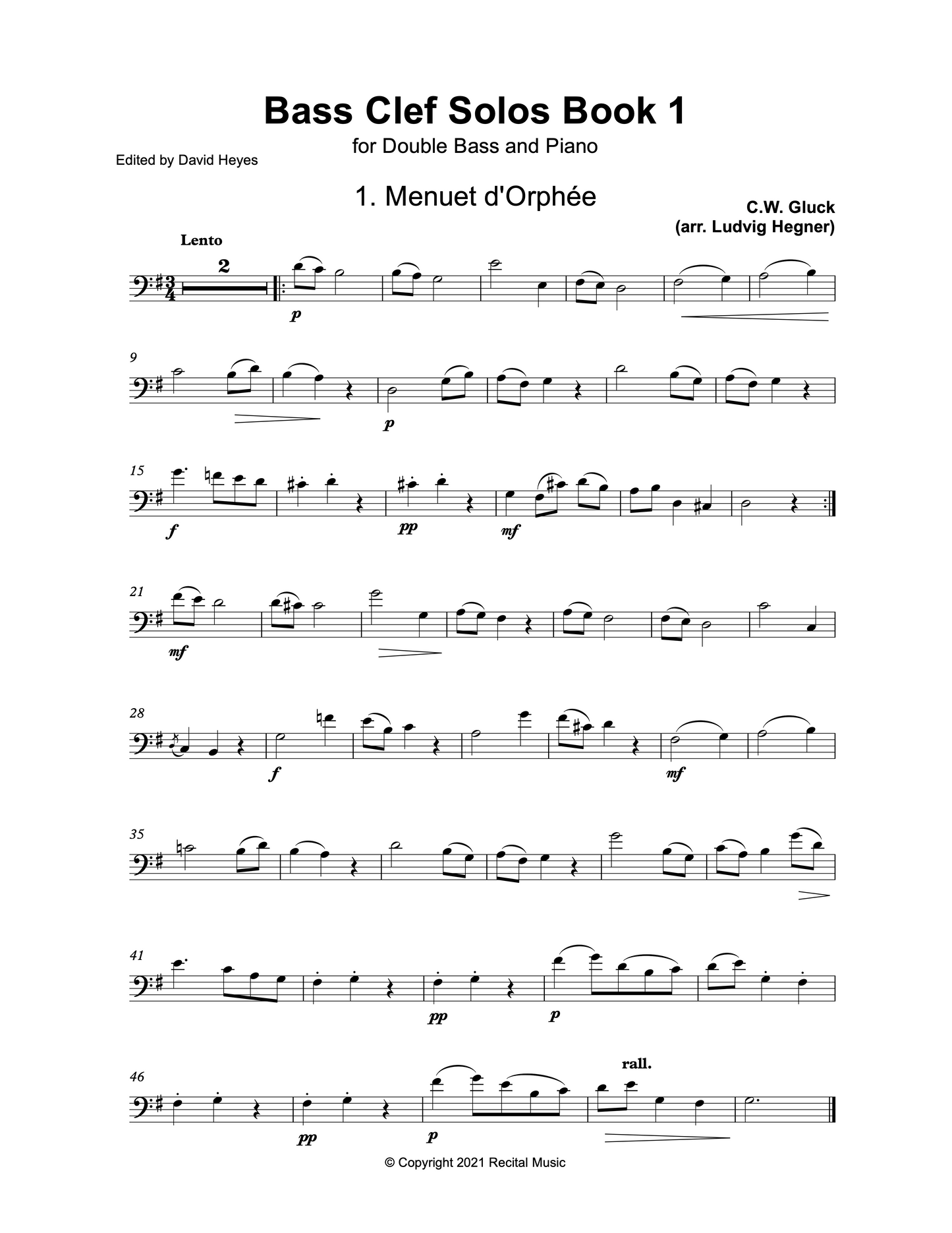 The Complete Bass Clef Solos for double bass & piano (ed. David Heyes)
