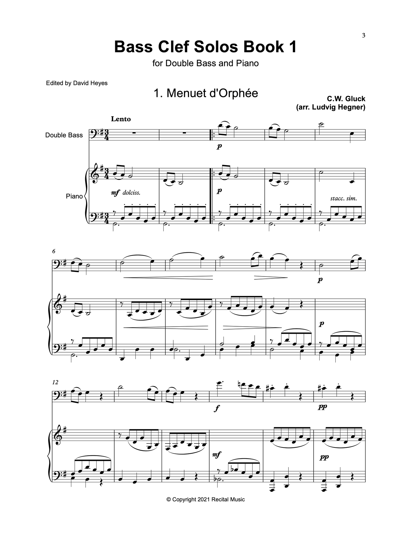 The Complete Bass Clef Solos for double bass & piano (ed. David Heyes)
