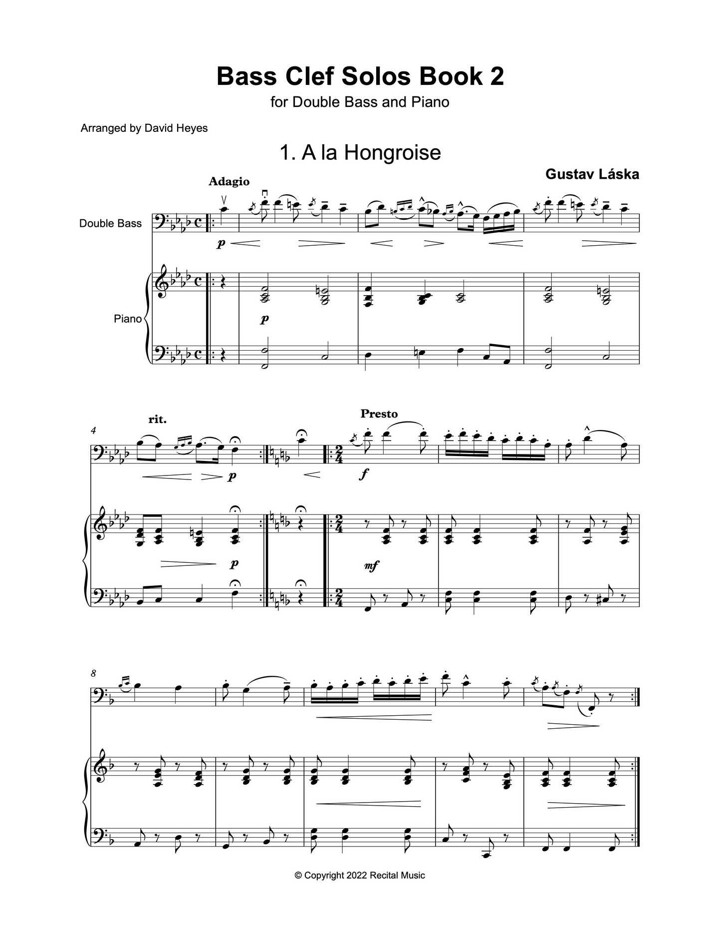 The Complete Bass Clef Solos for double bass & piano (ed. David Heyes)