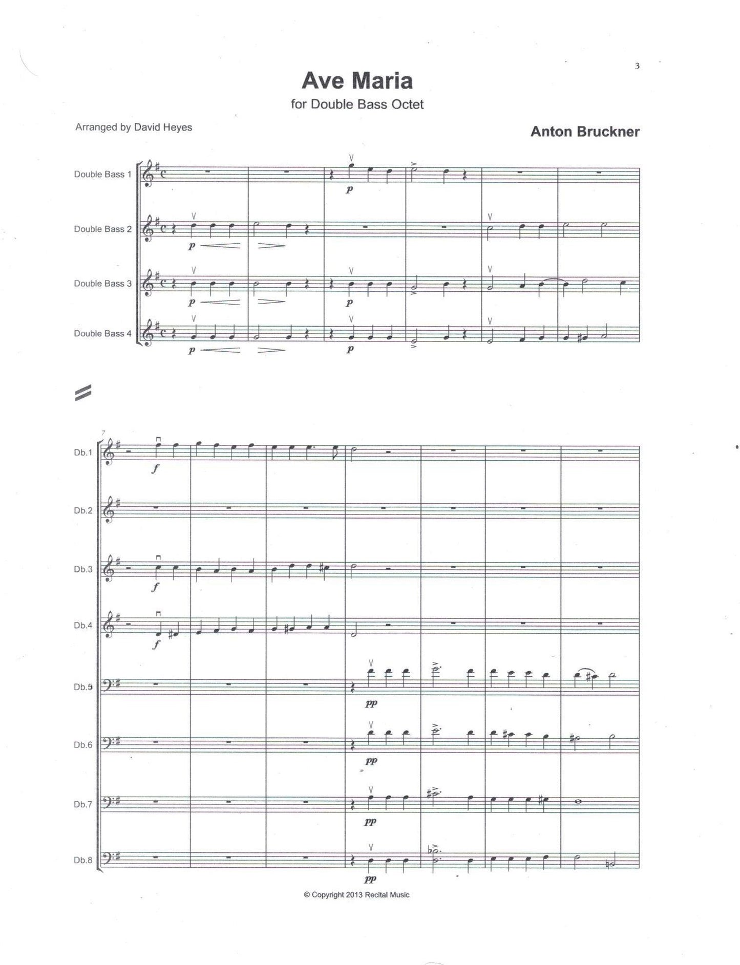 Bass Octets Book 1: Music by Bruckner, Handel & Tallis (arr. by David Heyes)