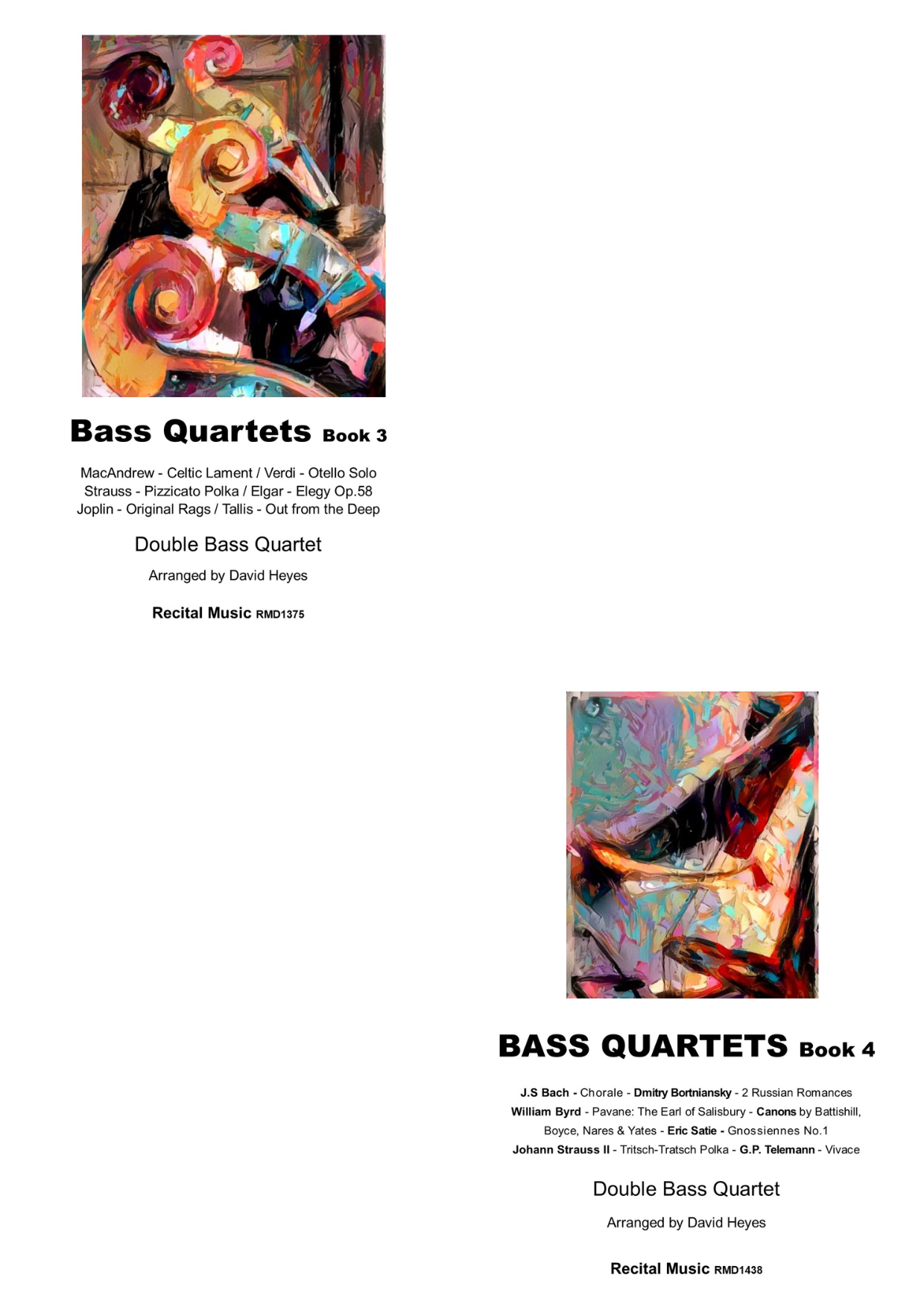 Bass Quartets Book 4: 12 Pieces for double bass quartet (arr. David Heyes)