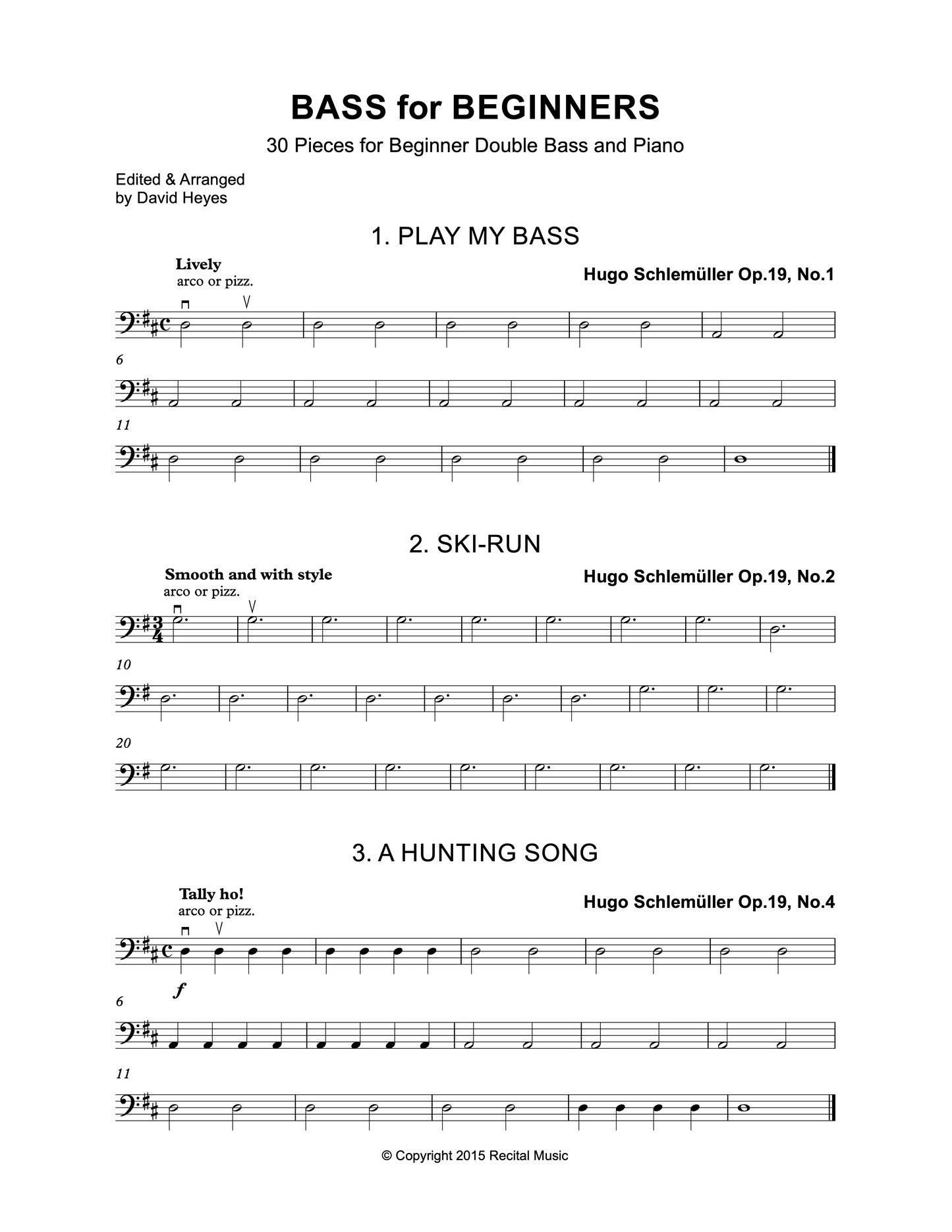 The Beginner Collection for double bass & piano