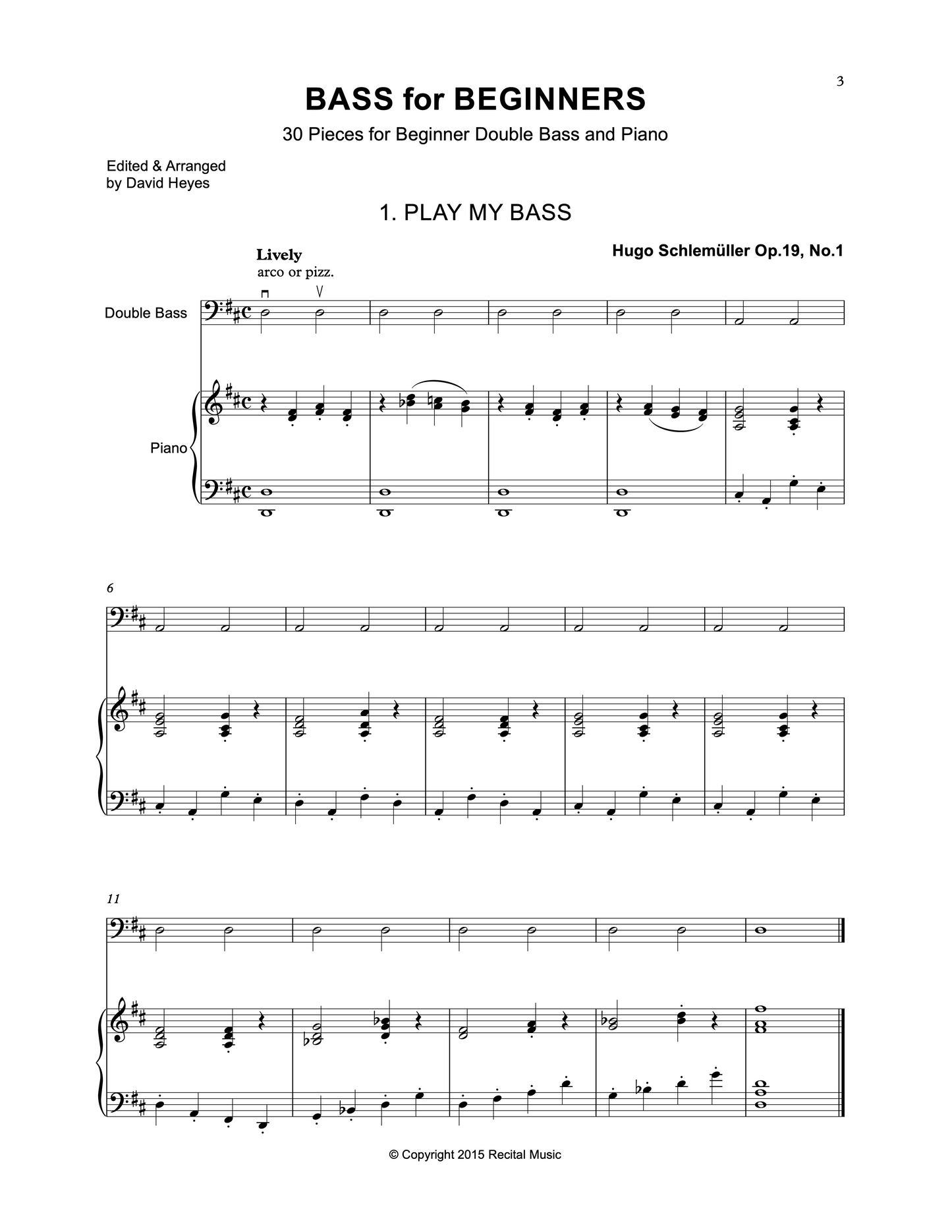 The Beginner Collection for double bass & piano