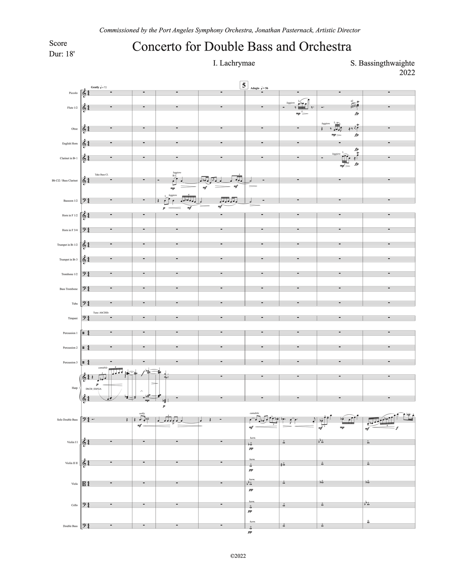 Sarah Bassingthwaighte: Concerto for Double Bass and Orchestra