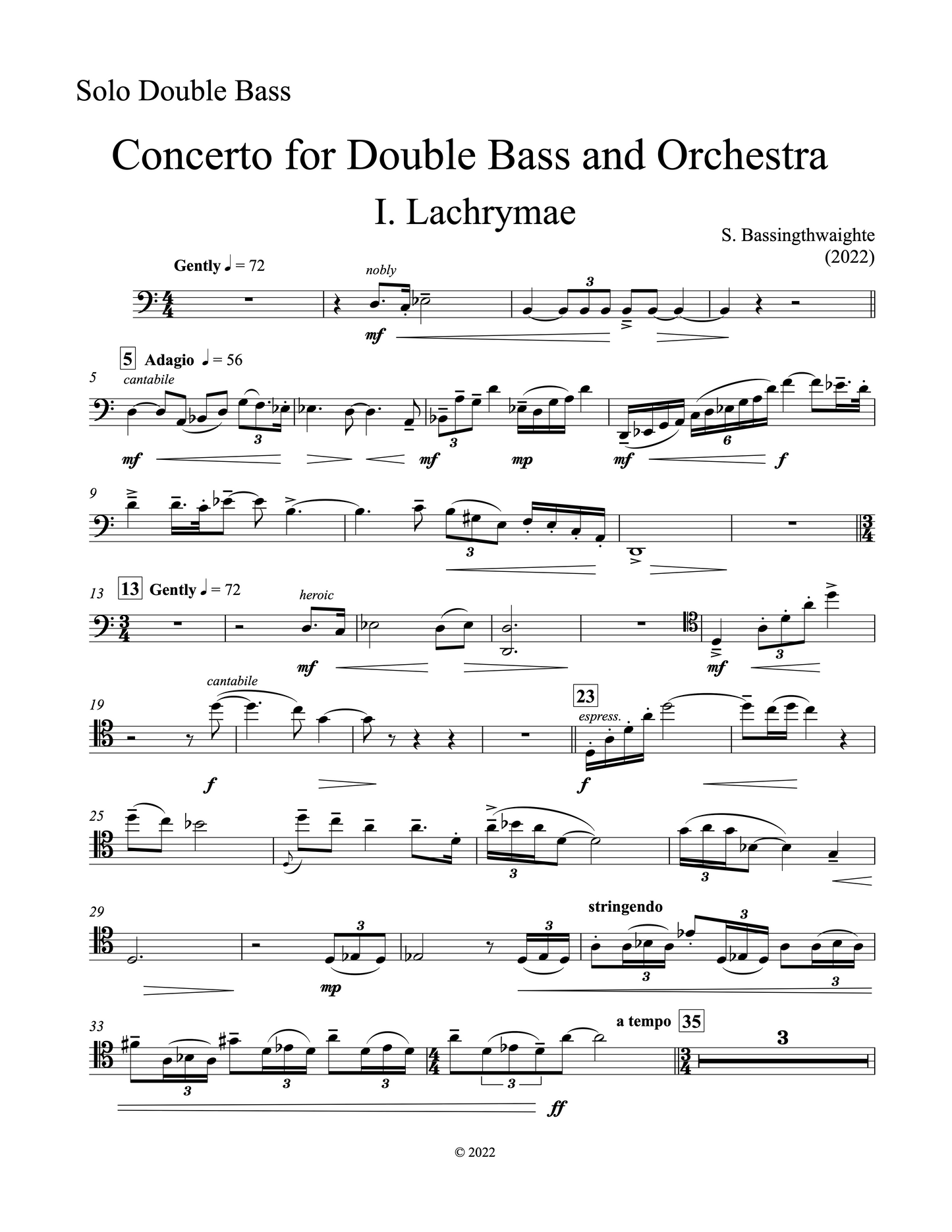 Sarah Bassingthwaighte: Concerto for Double Bass and Orchestra