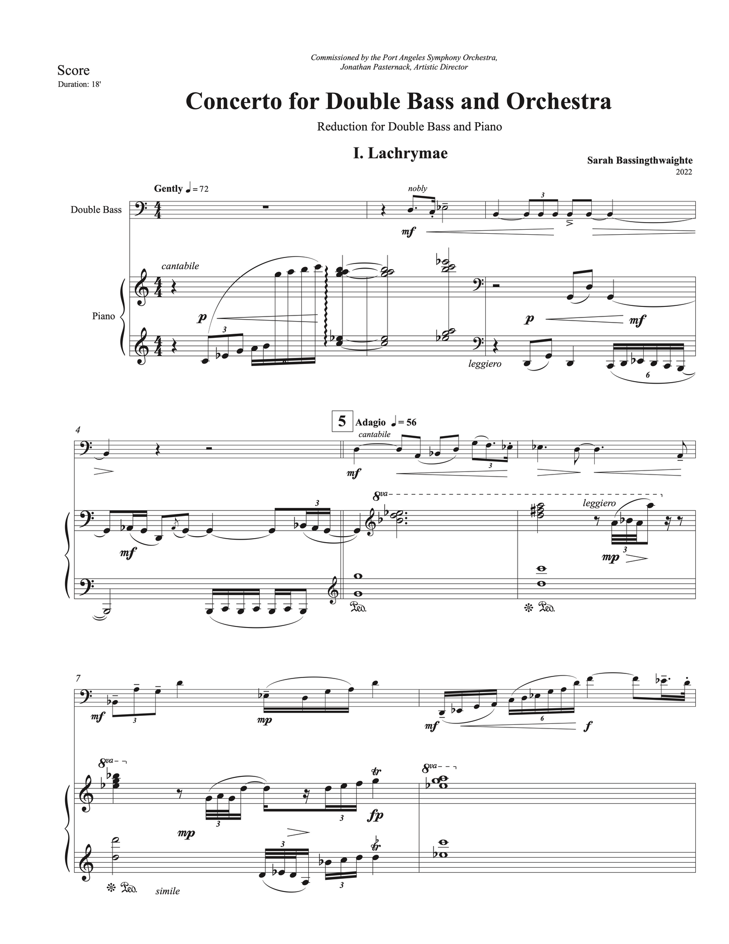 Sarah Bassingthwaighte: Concerto for Double Bass and Orchestra