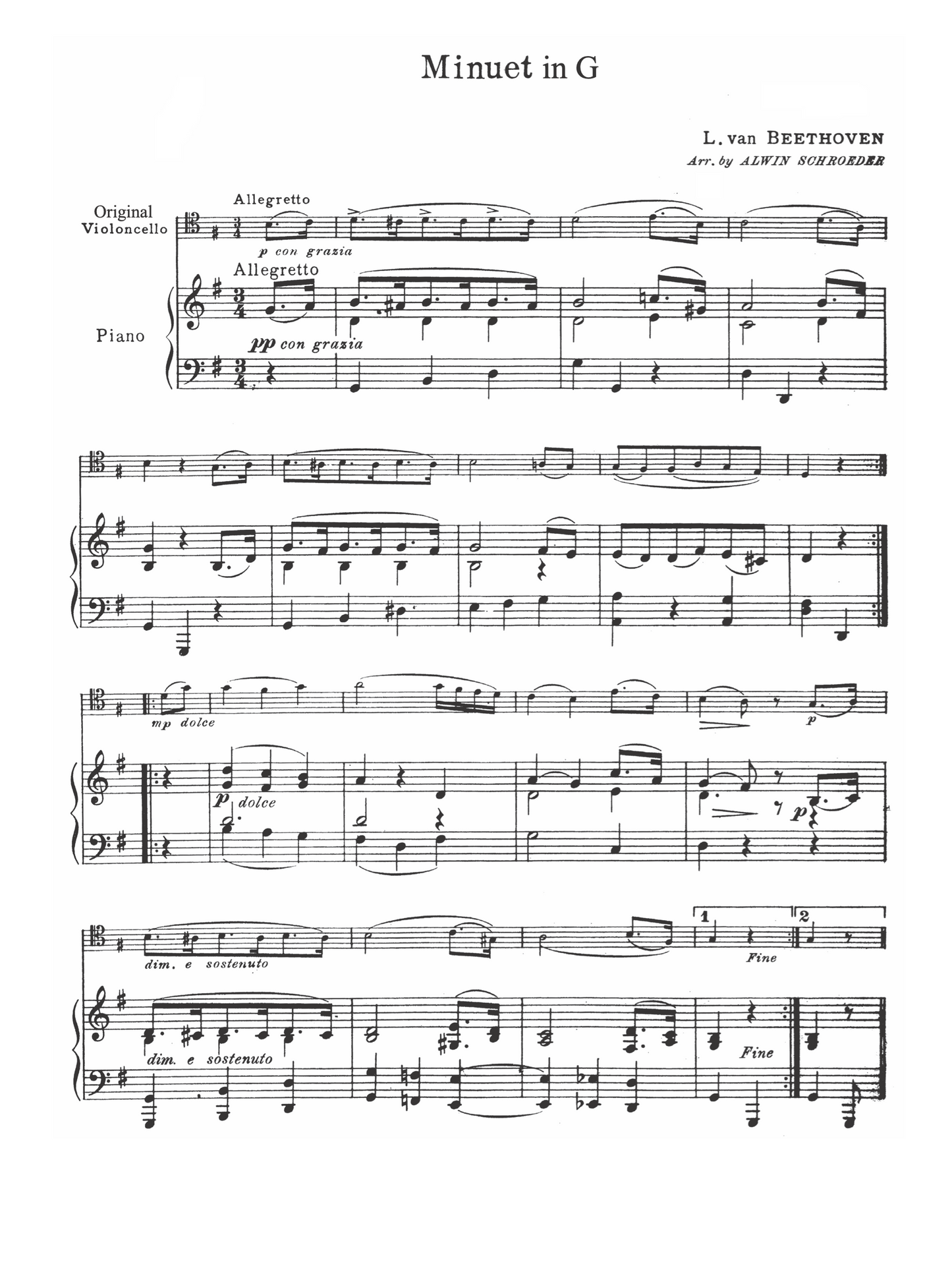 Beethoven: 3 Pieces for double bass and piano (ed. Lucas Drew)