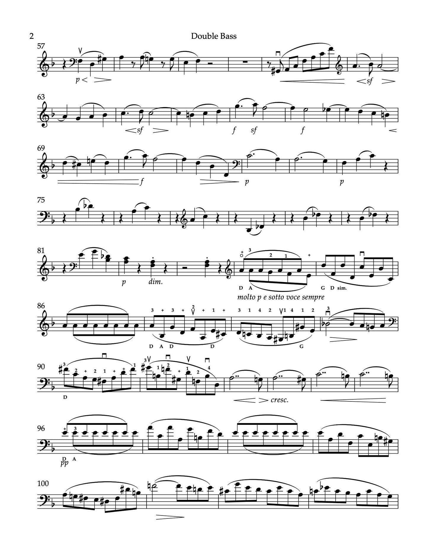 Brahms: Violin Sonata No. 3, Op. 108 in D Minor for double bass and piano (Kurth)