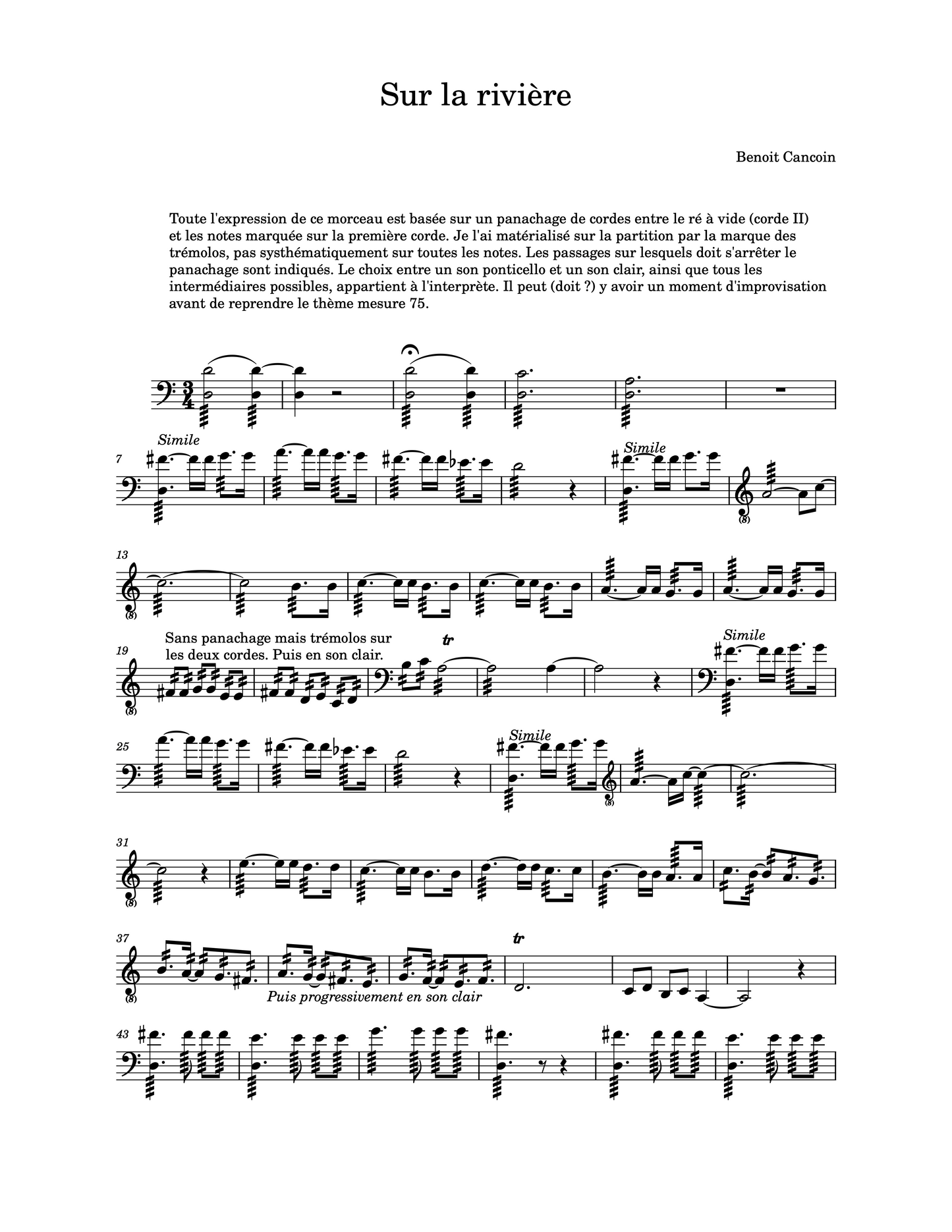 Benoit Cancoin: Sur la Rivière for solo double bass