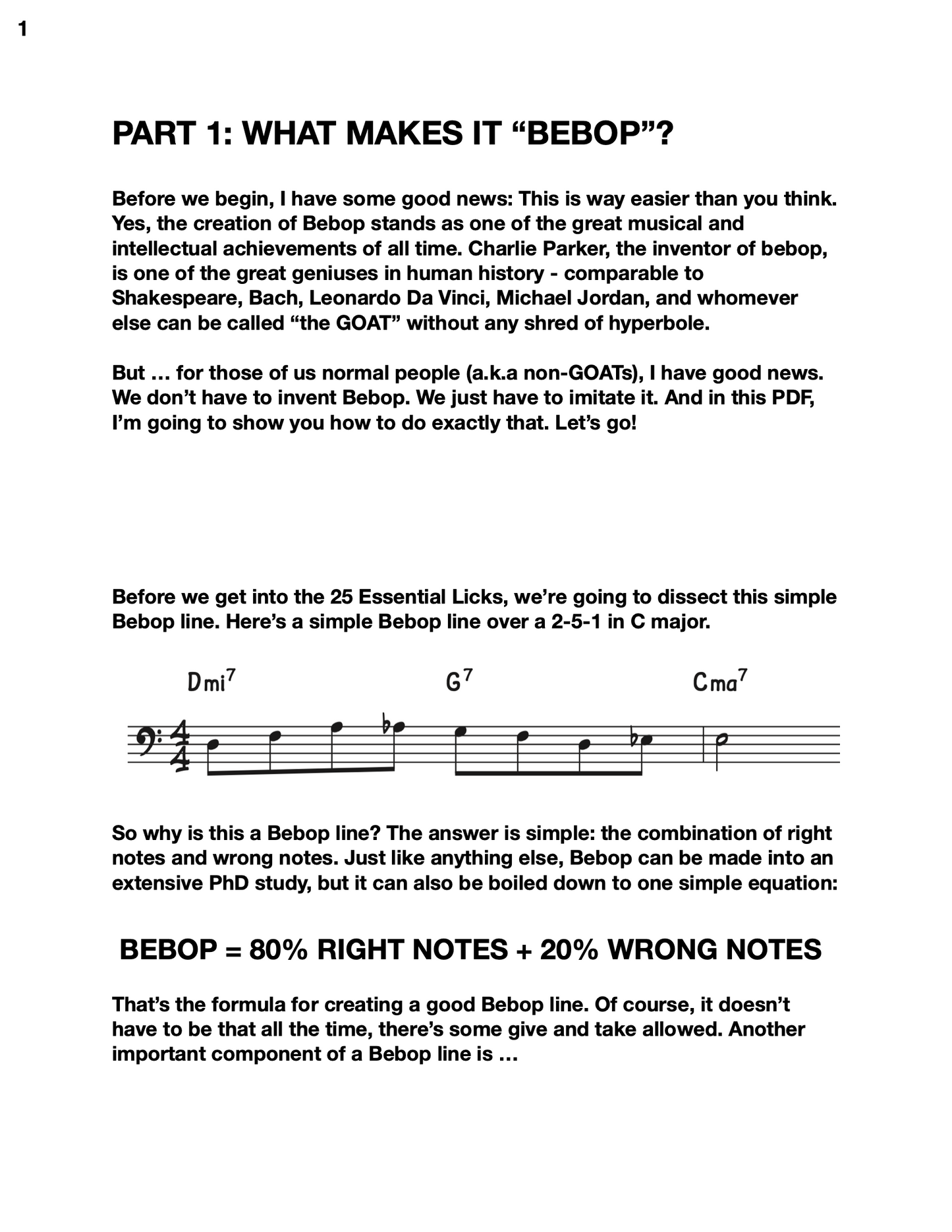 Cole Davis: 25 Easy Bebop Licks For Upright Bass