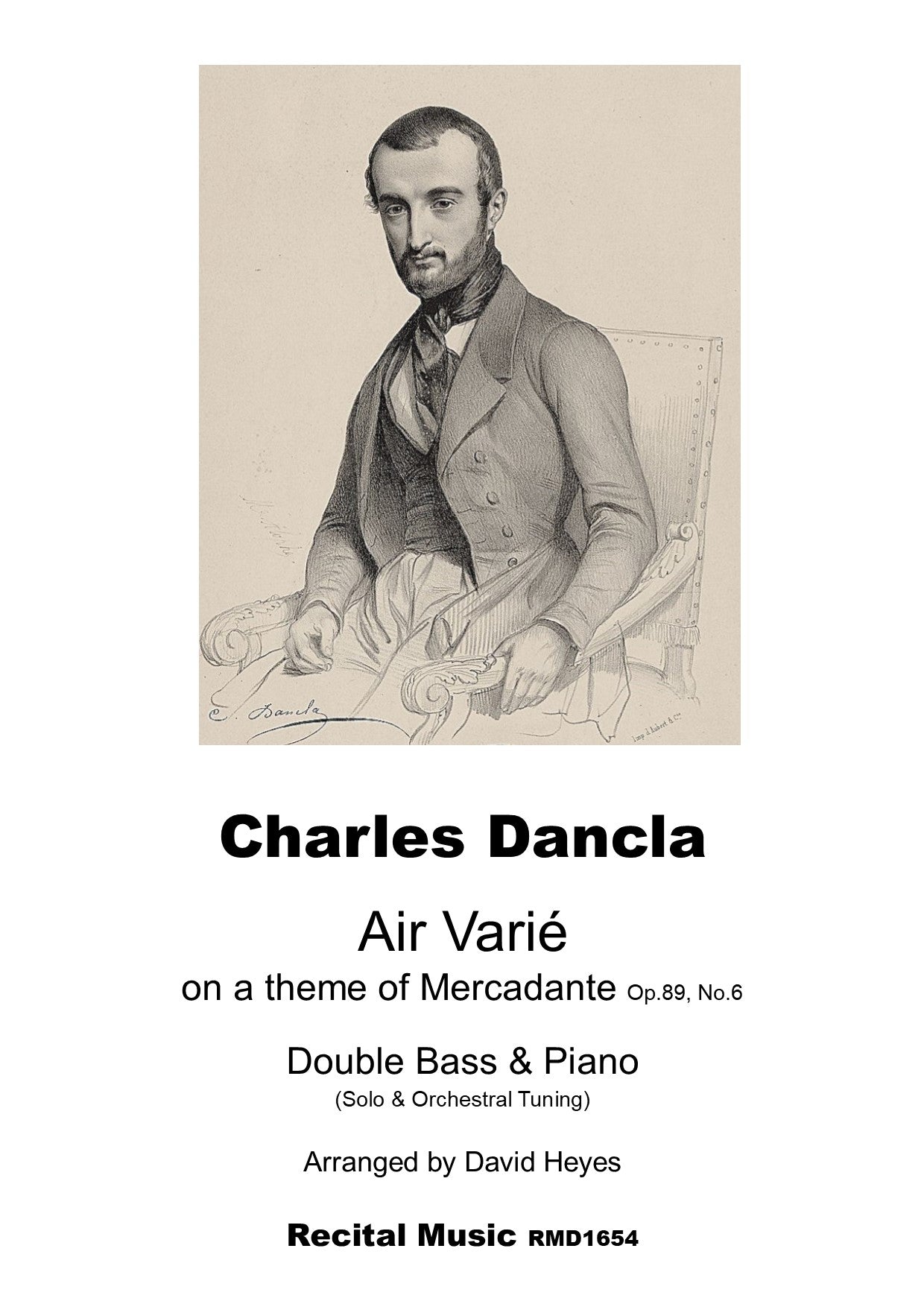 Charles Dancla: Air Varie on a theme of Mercadante for double bass & piano (arr. David Heyes)