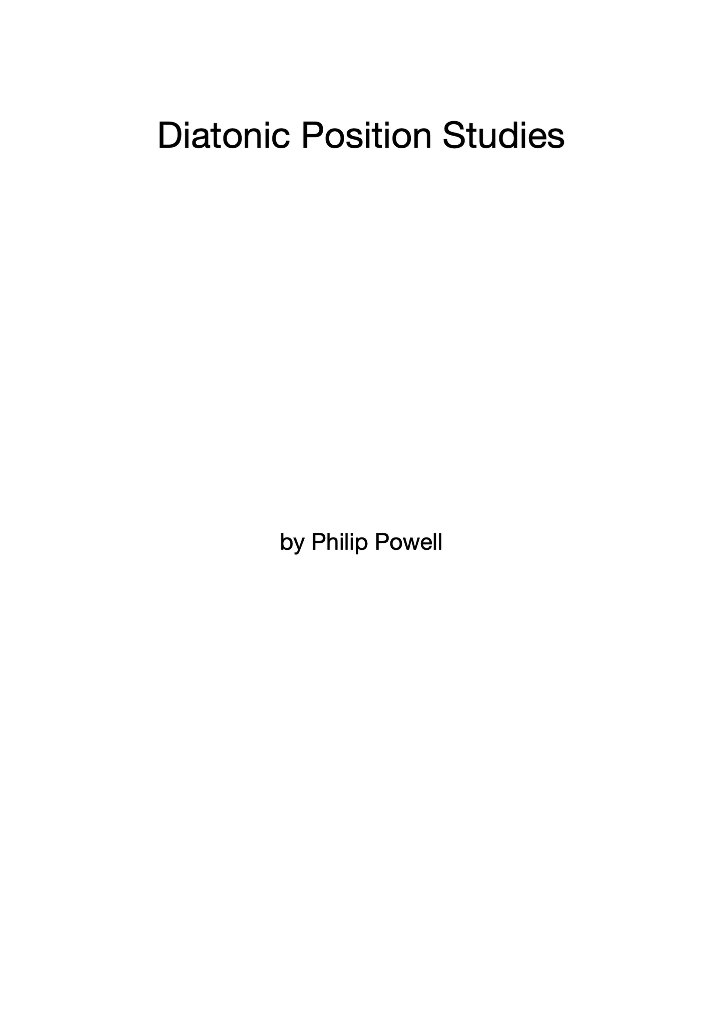 Phillip Powell: Diatonic Position Studies for double bass