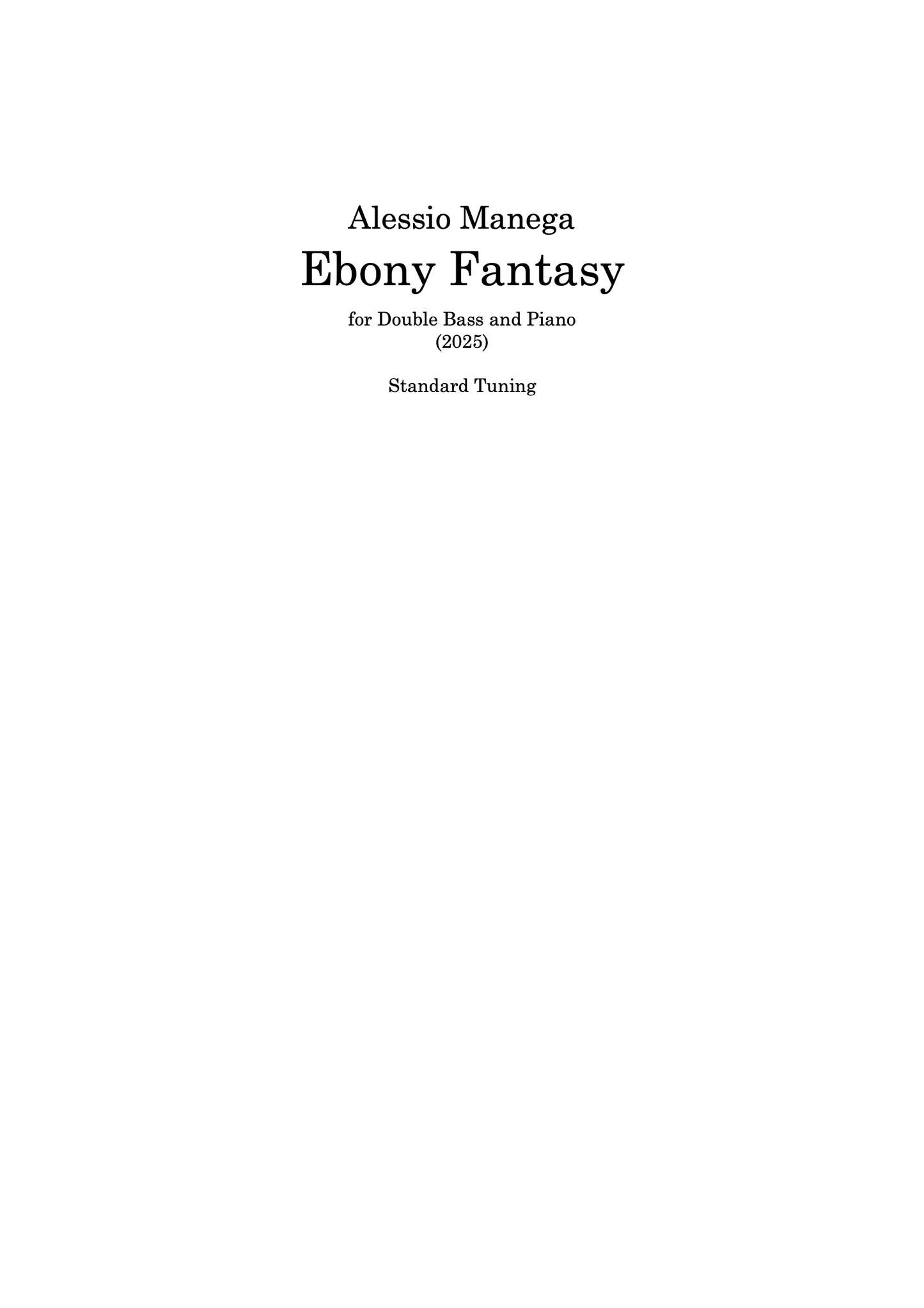 Alessio Manega: Ebony Fantasy for double bass and piano