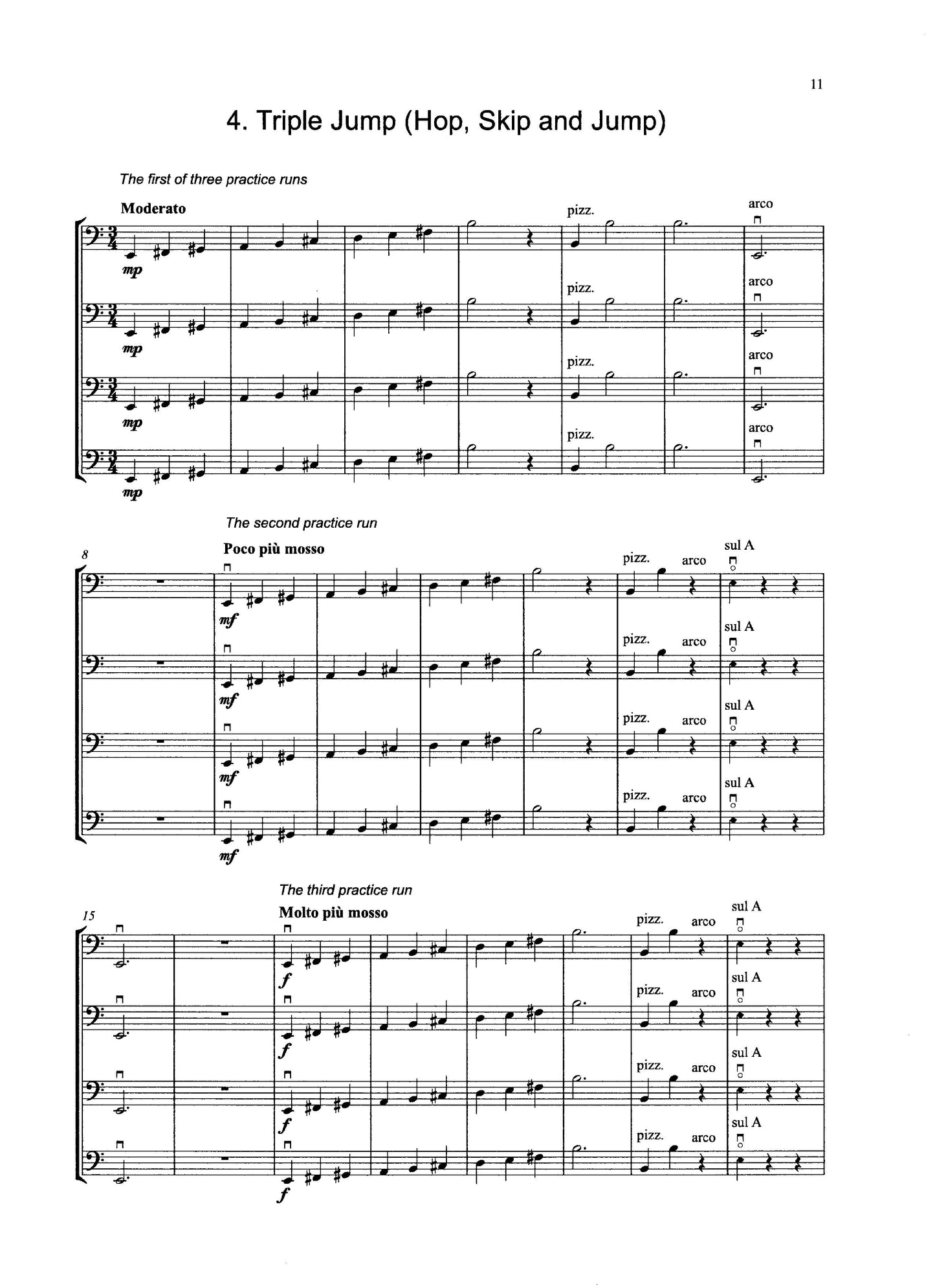 Christopher Field: Olympic Games for Beginner Double Bass Quartet