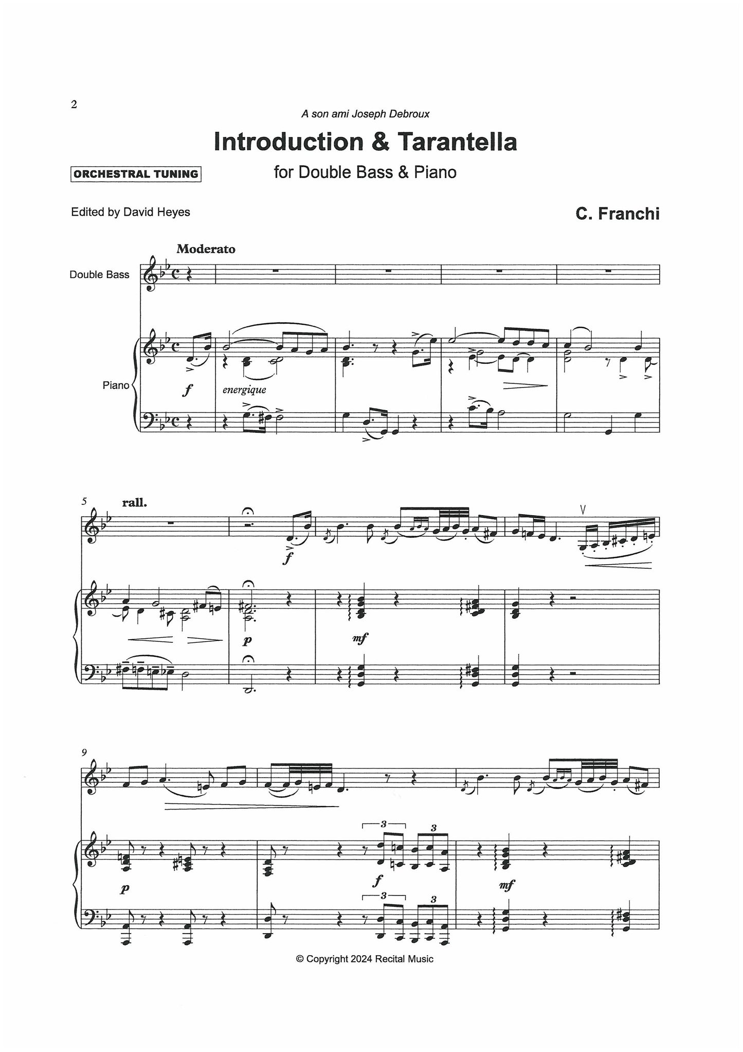 C. Franchi: Introduction & Tarantella for double bass & piano